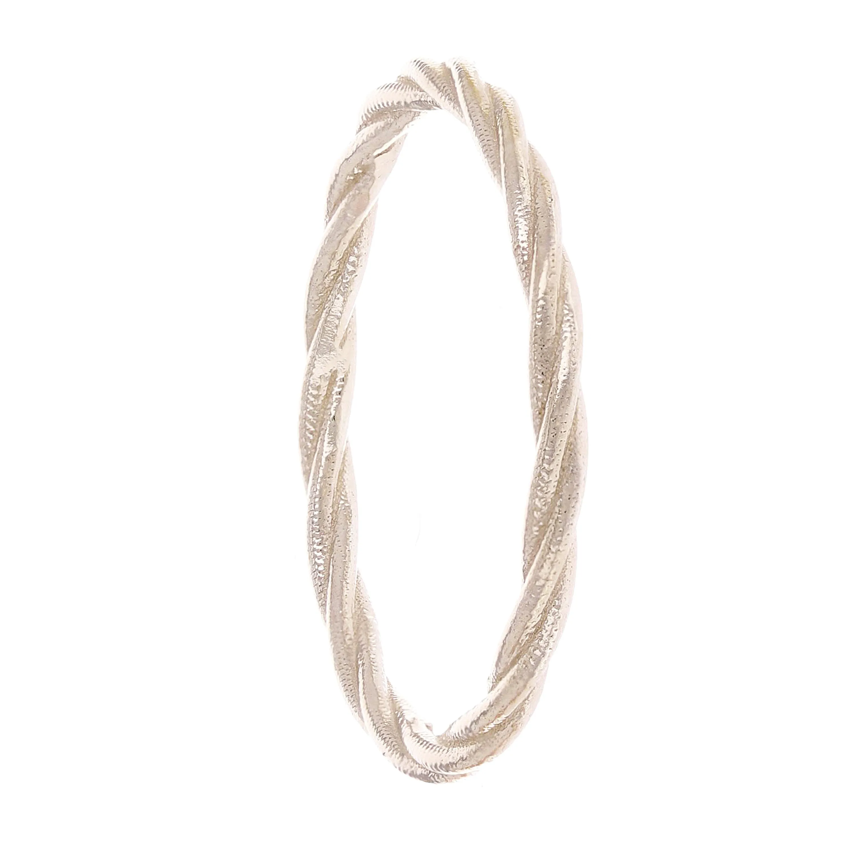 14k Yellow White or Rose Gold Twisted Rope Bright Polished Textured Finish Stackable Ring Band Size 5