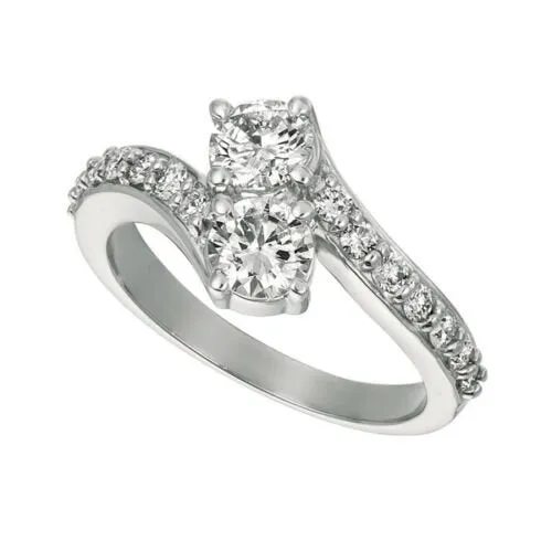 1.50 Carat Natural Diamond Ring G SI 14K White Gold