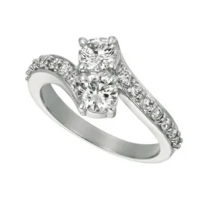 1.50 Carat Natural Diamond Ring G SI 14K White Gold