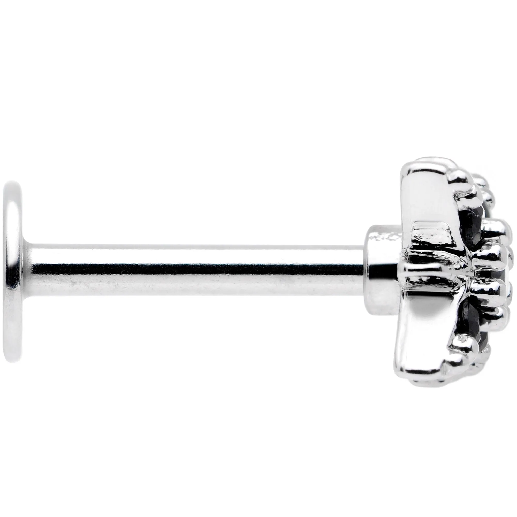16 Gauge 5/16 Black Gem Compass Star Labret Monroe Tragus