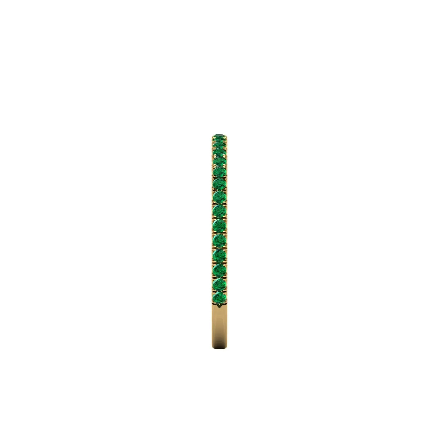 18 Karat Yellow gold Thin Emerald Pavé Stackable Band Ring