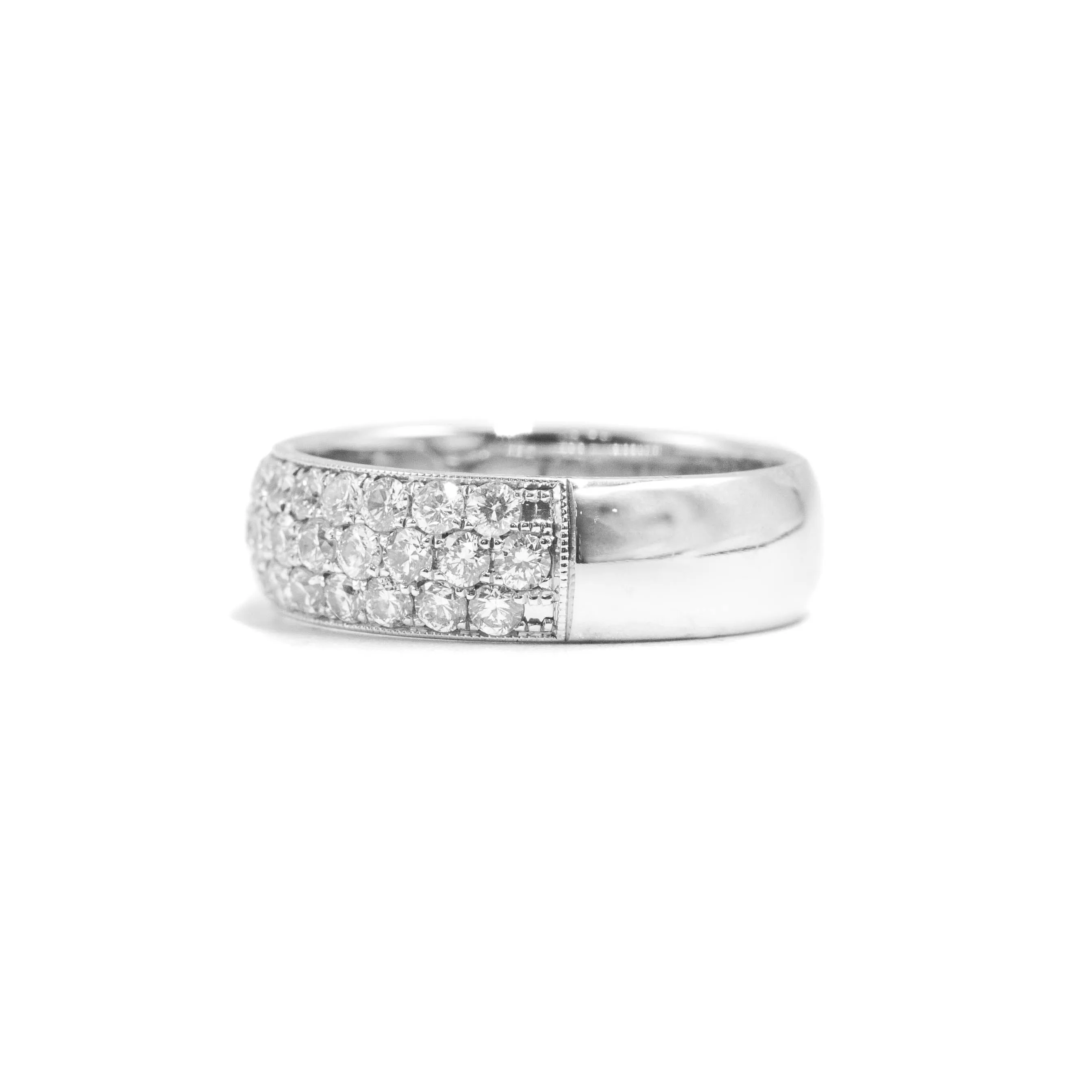 18kw 3-Row Diamond Pavé Band