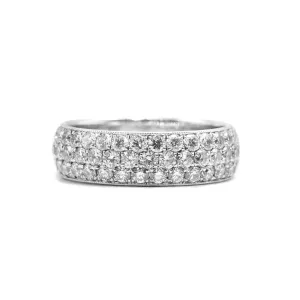 18kw 3-Row Diamond Pavé Band