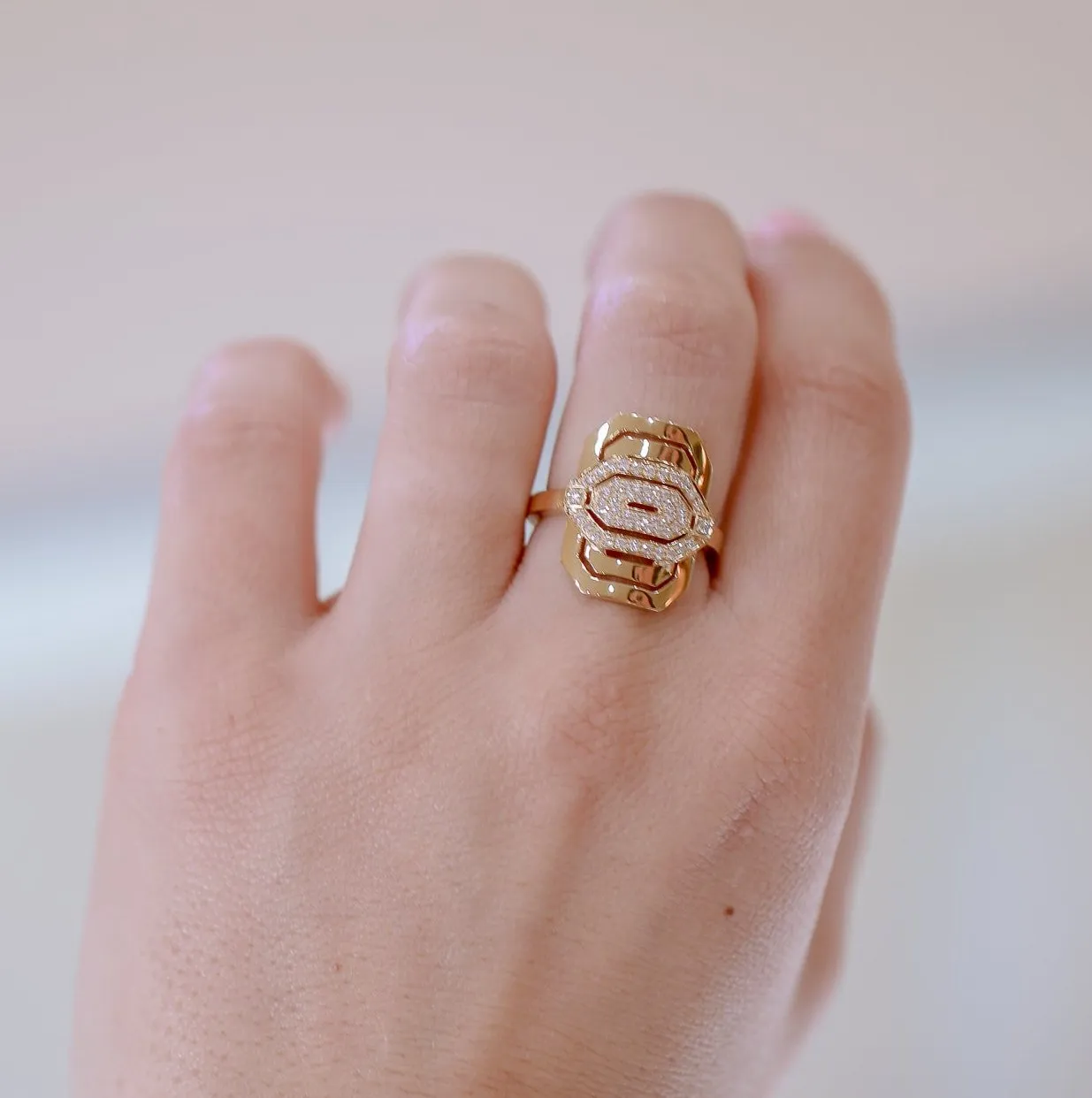 18ky Gold & Diamond "My Way" Ring by Statement.Paris