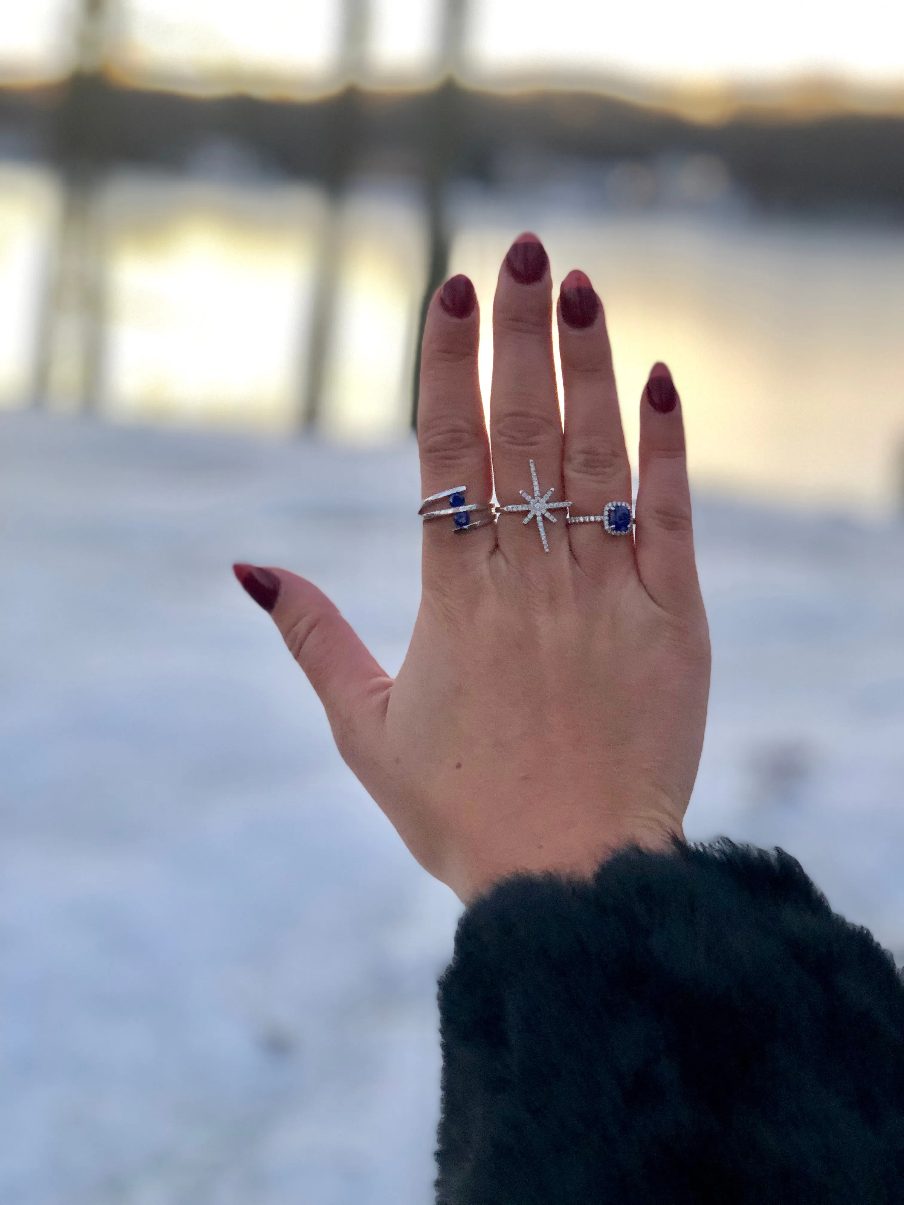 2 Gemstone Spiral Ring