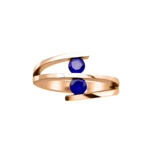 2 Gemstone Spiral Ring