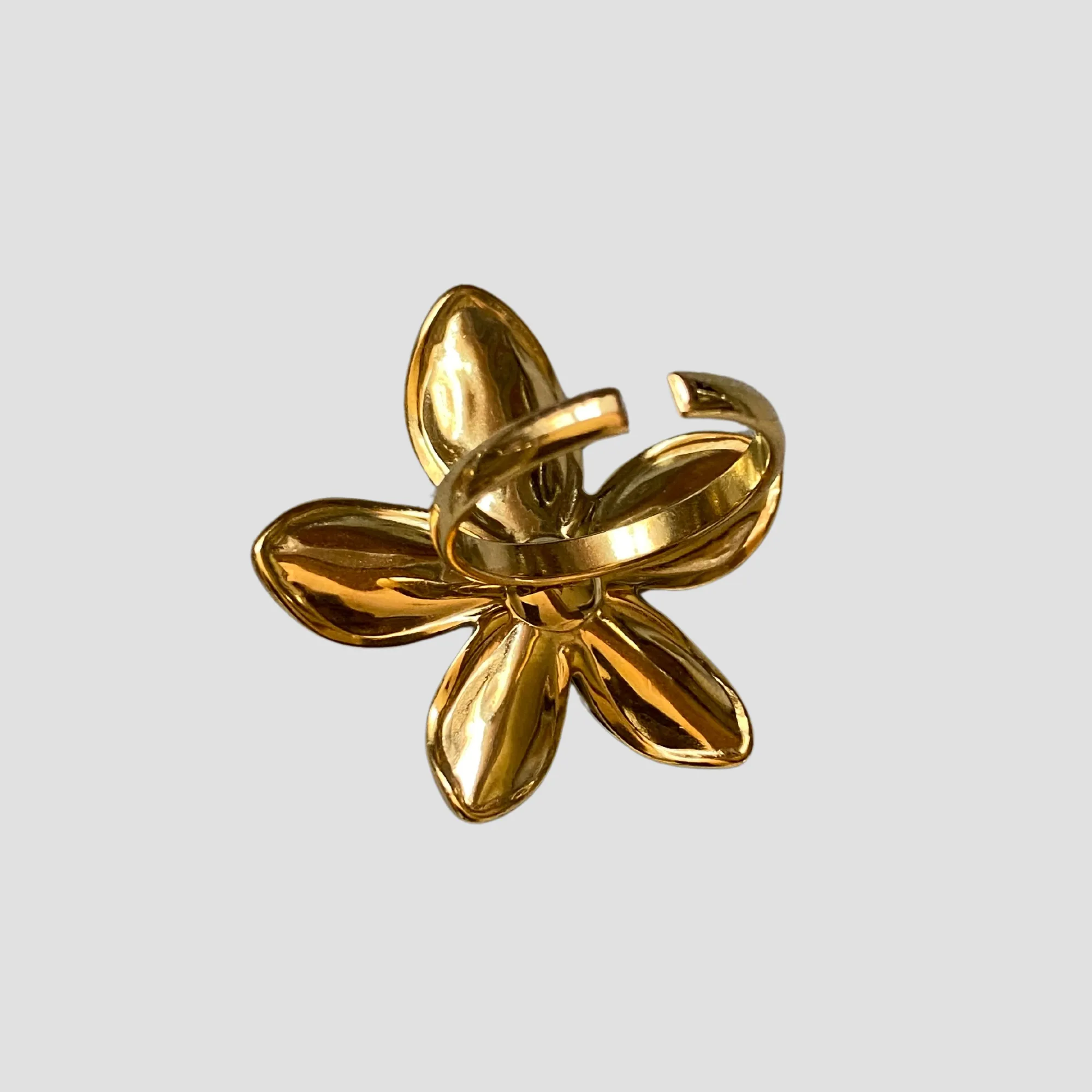 2-Tone Flower Pearl 18k Gold Ring