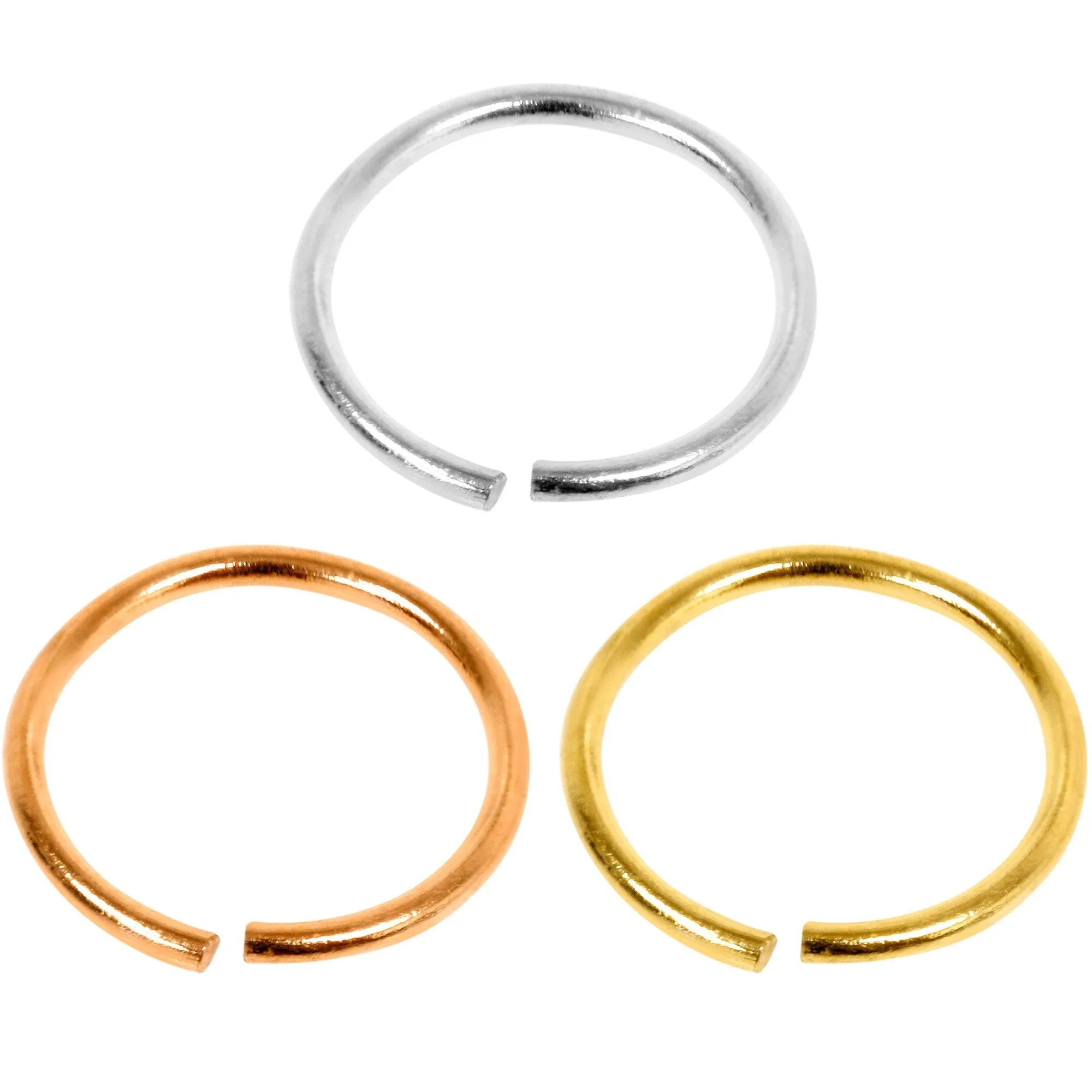 20 Gauge 5/16 Multi Color Seamless Circular Ring Set of 5
