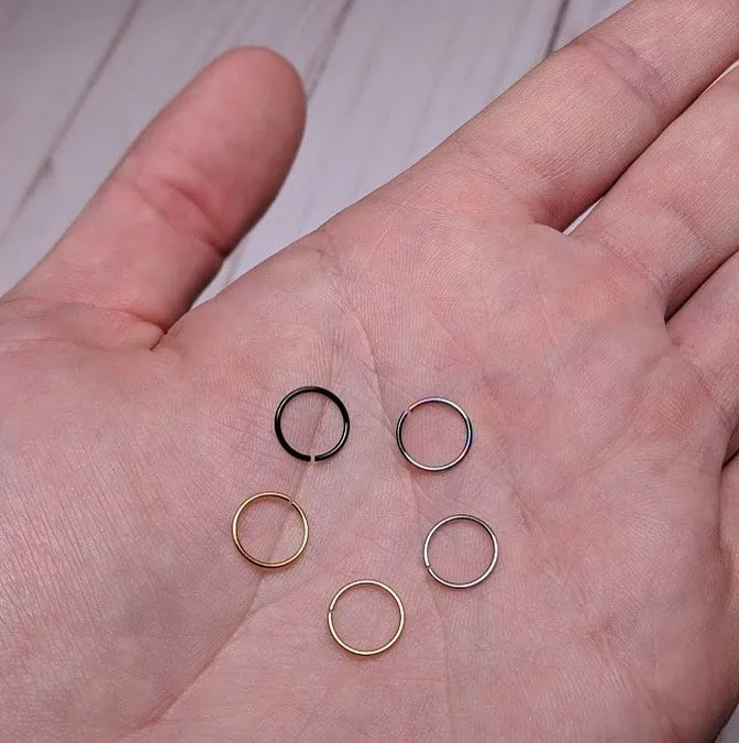20 Gauge 5/16 Multi Color Seamless Circular Ring Set of 5