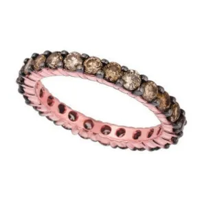 2.00 Carat Champagne Diamond Eternity Ring Band 14K Rose Gold