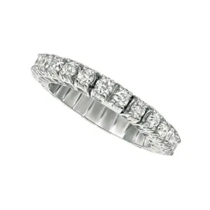 2.00 Carat Natural Diamond Stretchable Eternity Band Ring G SI 14K White Gold