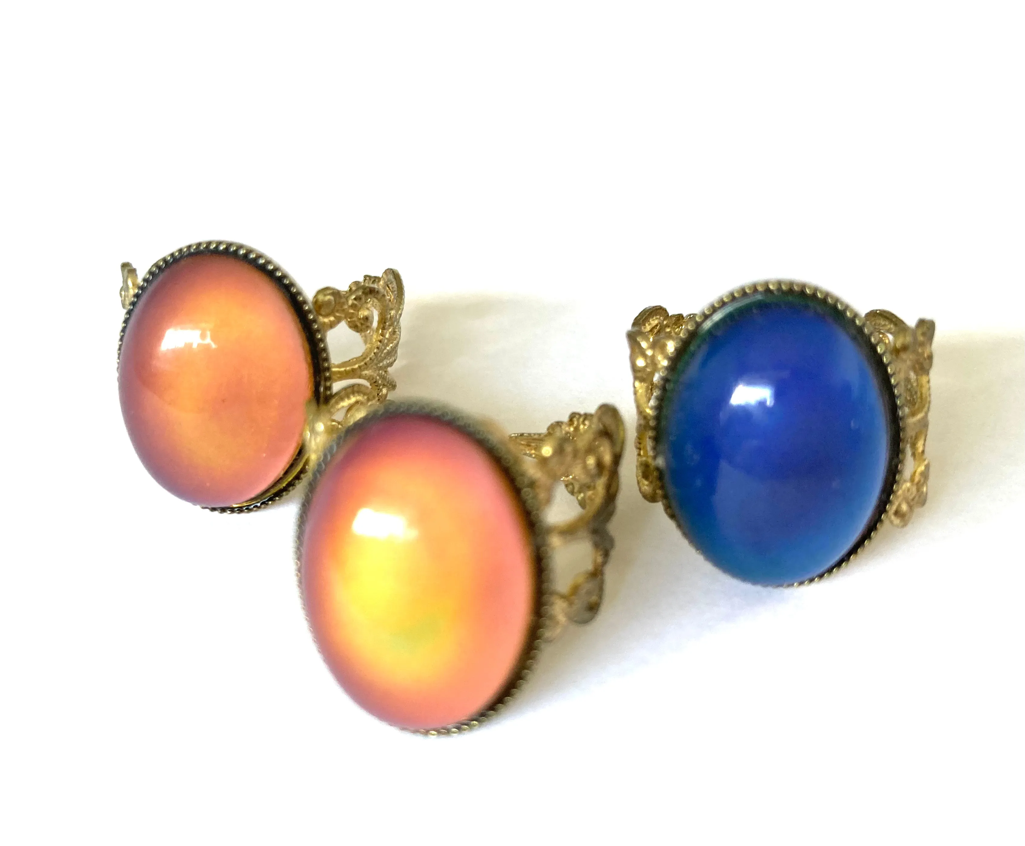 3 x Gold Brass Mood Ring Seconds Outlet