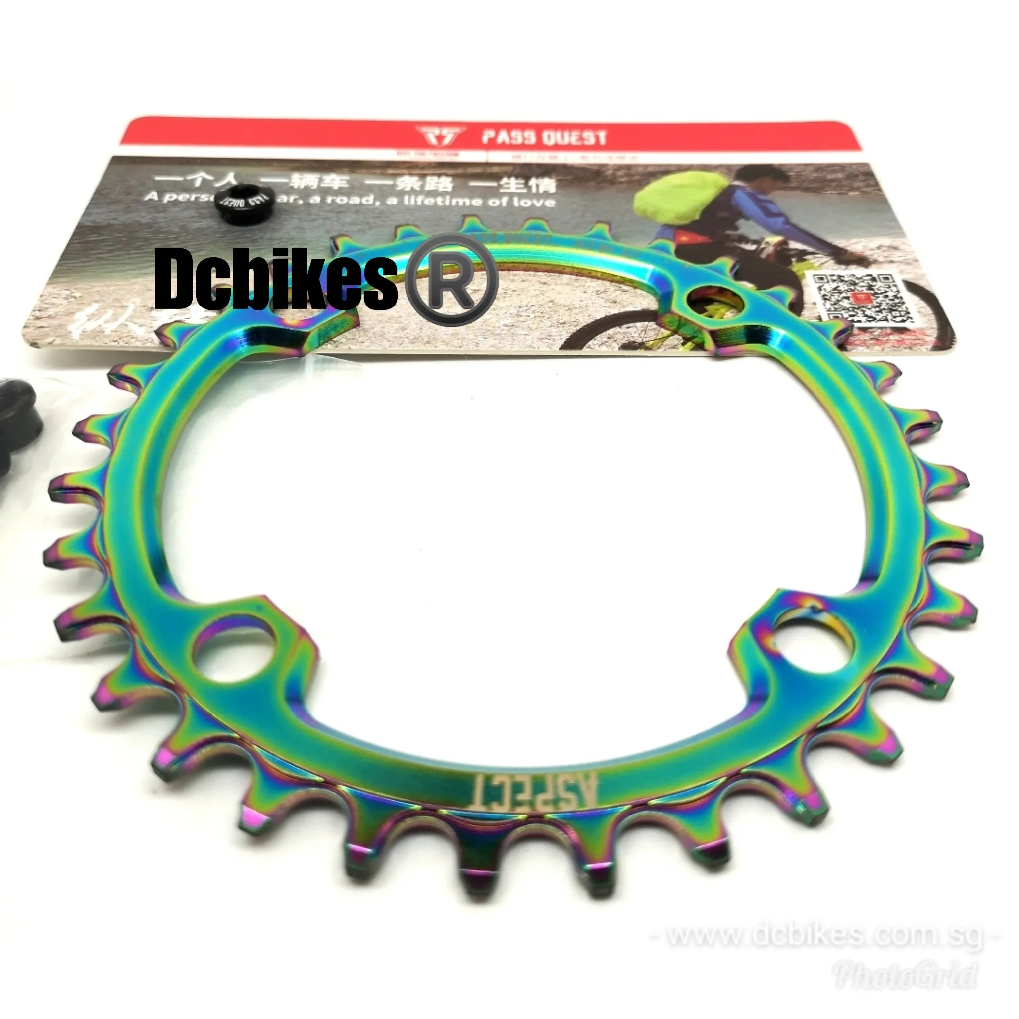 32T | 34T Oil Slick 104BCD Titanium Plated MTB Narrow Wide Chain Ring