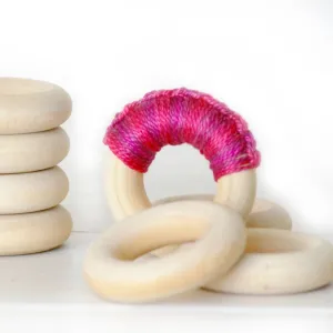 33mm Natural Wooden Teething Ring Wood Teether New Baby Gift ring is made of wood DIY Craft Rings for Crafts 10pcs