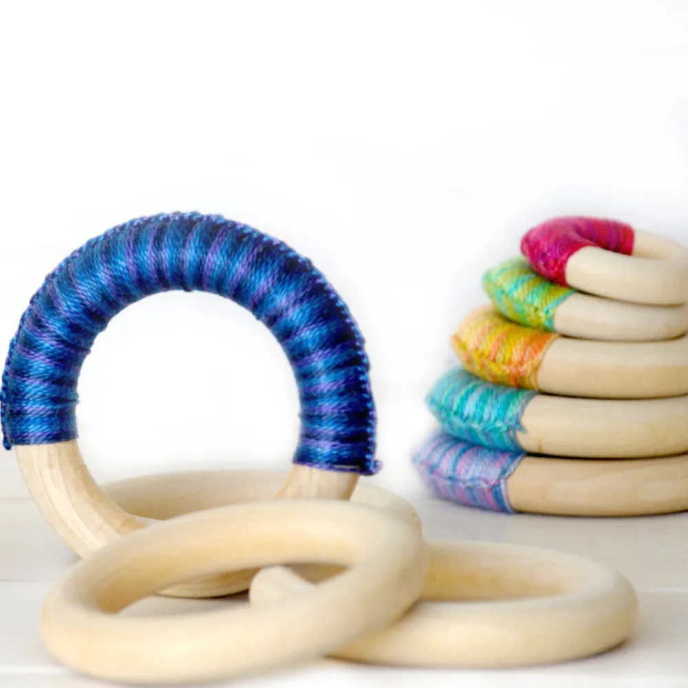 33mm Natural Wooden Teething Ring Wood Teether New Baby Gift ring is made of wood DIY Craft Rings for Crafts 10pcs