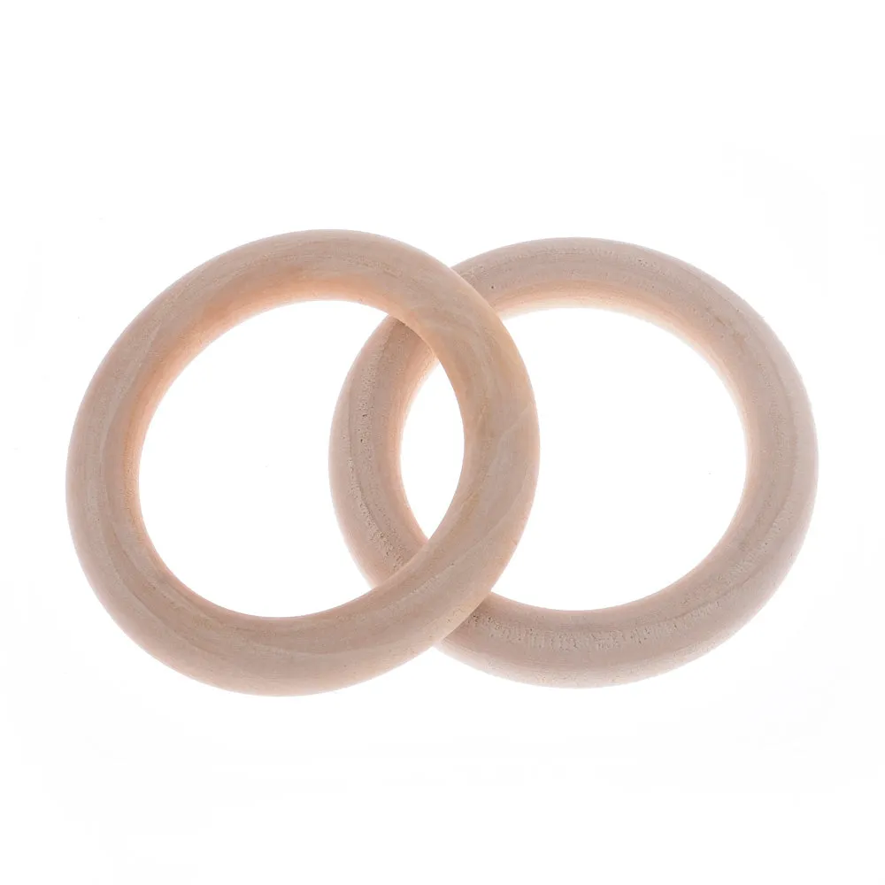 33mm Natural Wooden Teething Ring Wood Teether New Baby Gift ring is made of wood DIY Craft Rings for Crafts 10pcs