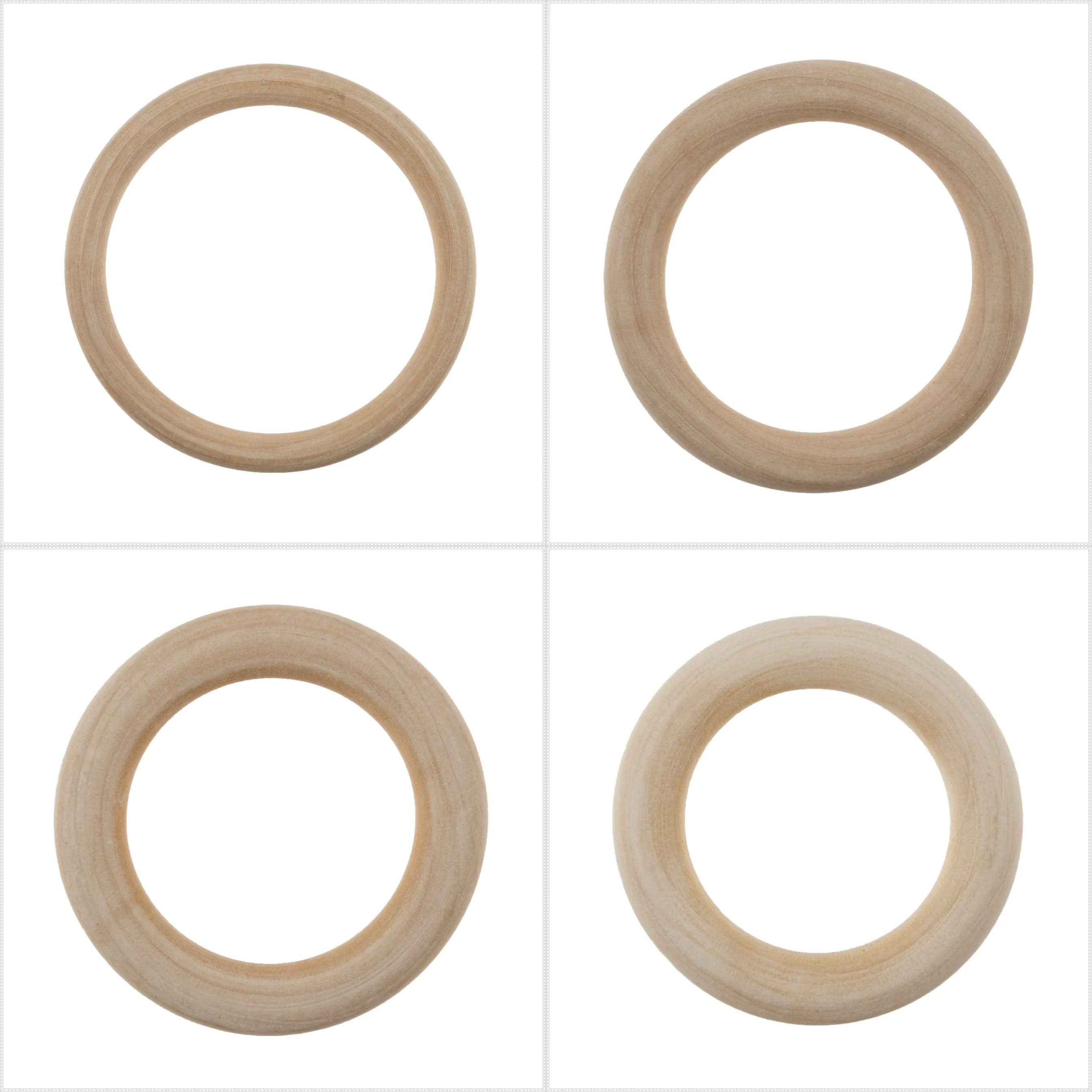 5 x Trimits Beech Wooden Round Ring Hoop Crocheting Macramé Crafts - Select Size