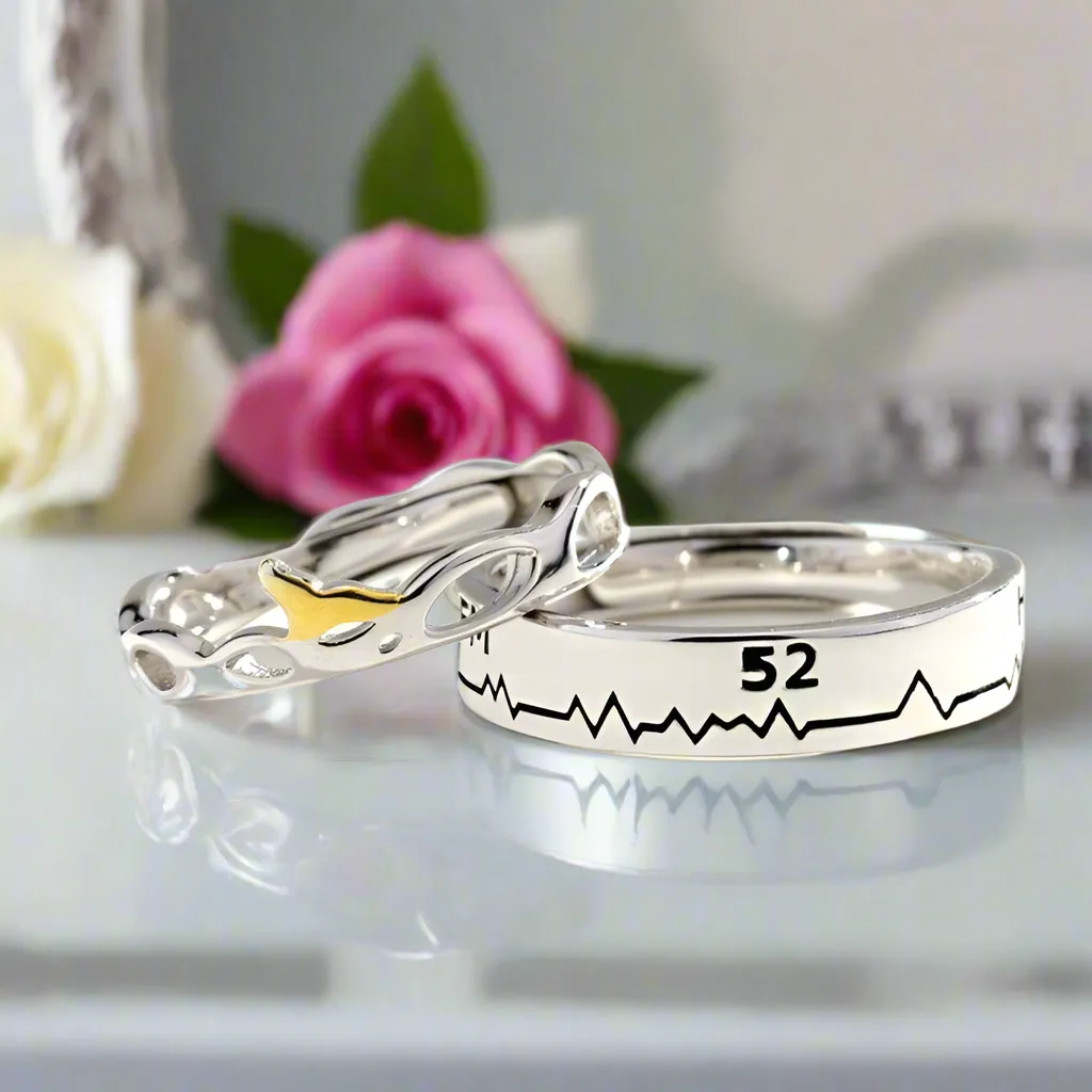 52 HZ Whale Couple Adjustable Ring