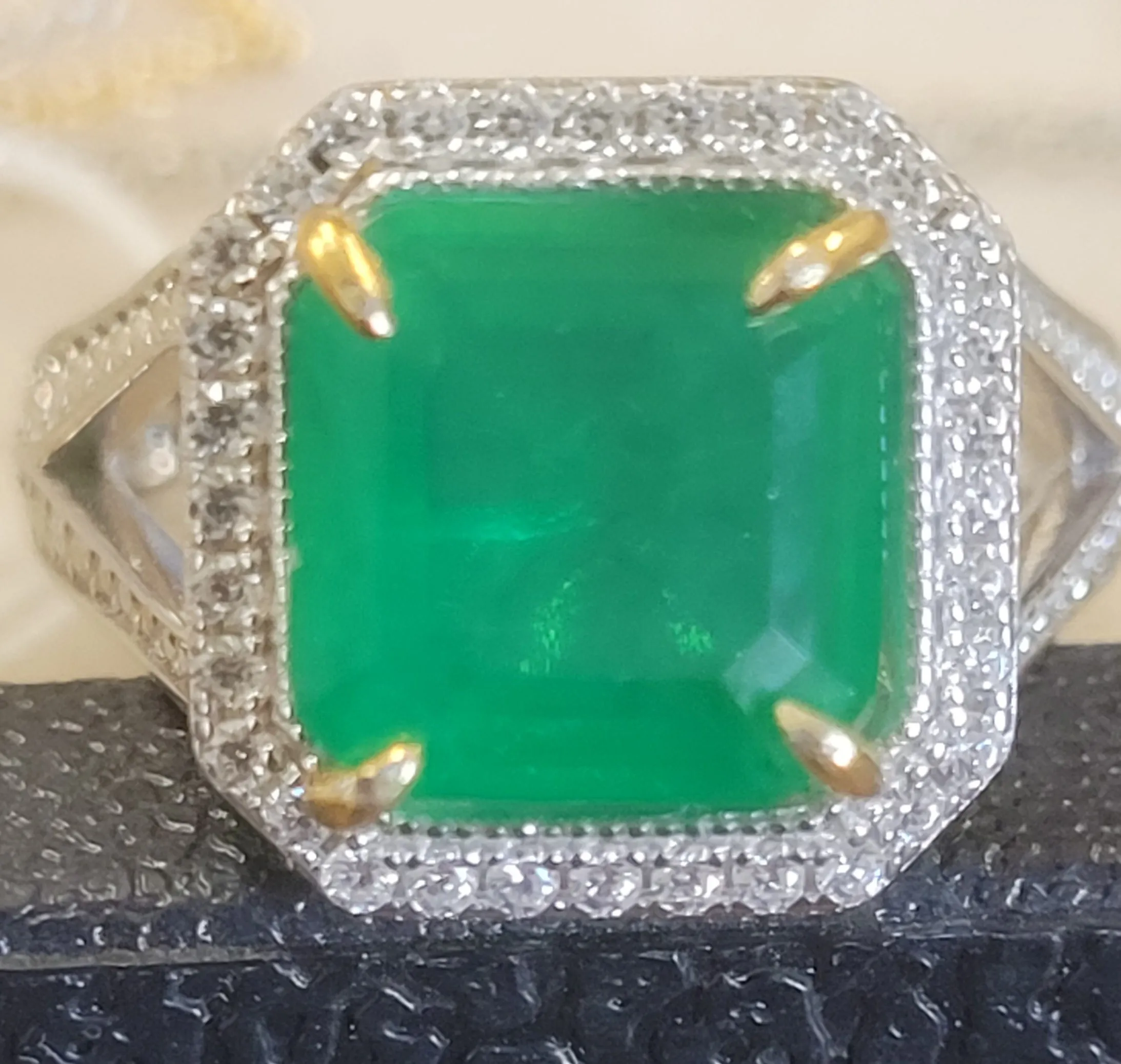 5CT Square Diamond Veneer Engagement Ring. 800R066A