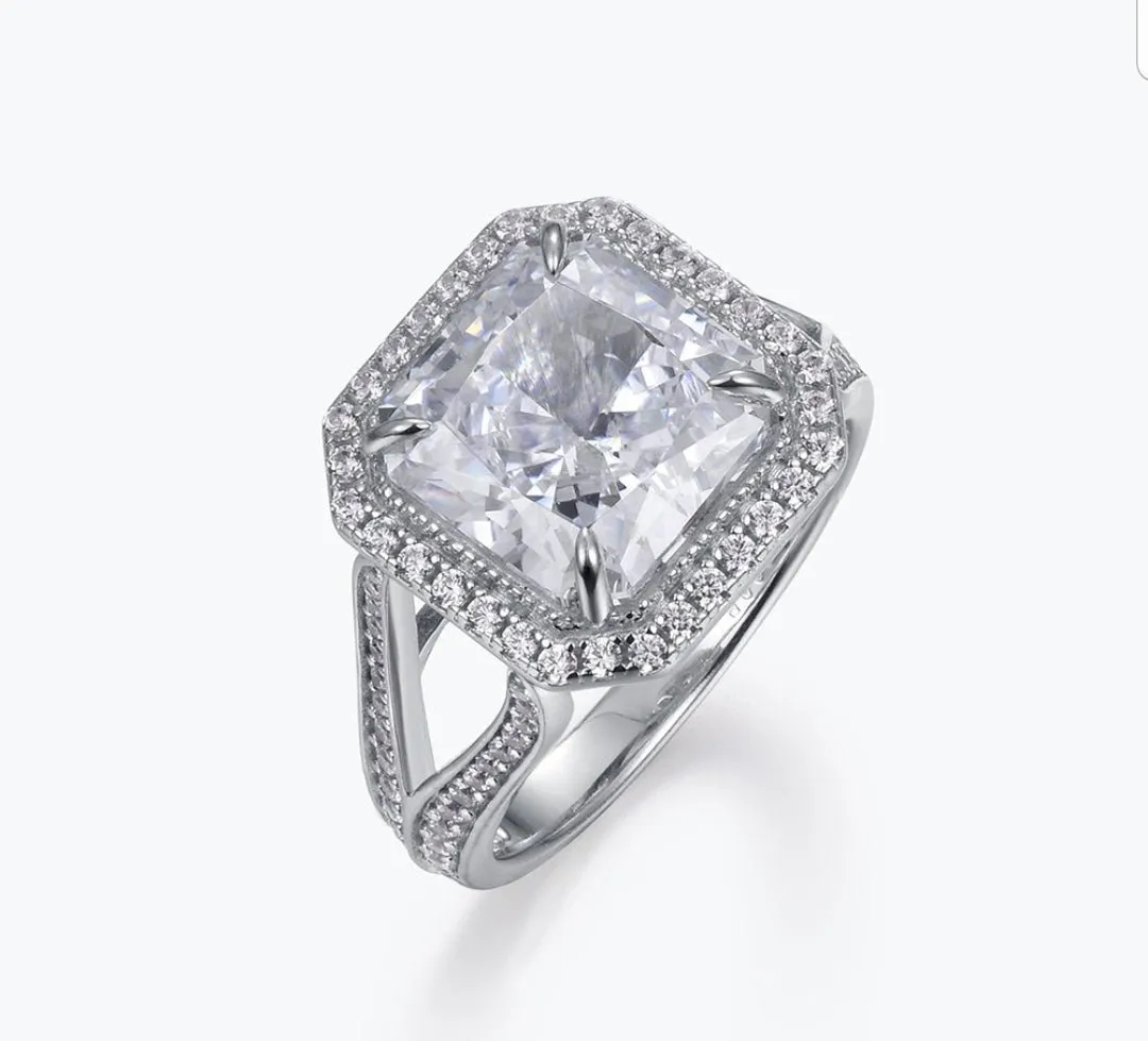 5CT Square Diamond Veneer Engagement Ring. 800R066A