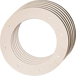6 Pcs Wooden Wreath Frames for Crafts Unfinished Wooden Craft Floral Hoop Rings DIY Christmas Garland Wood Hanging Decorations for DIY Christmas