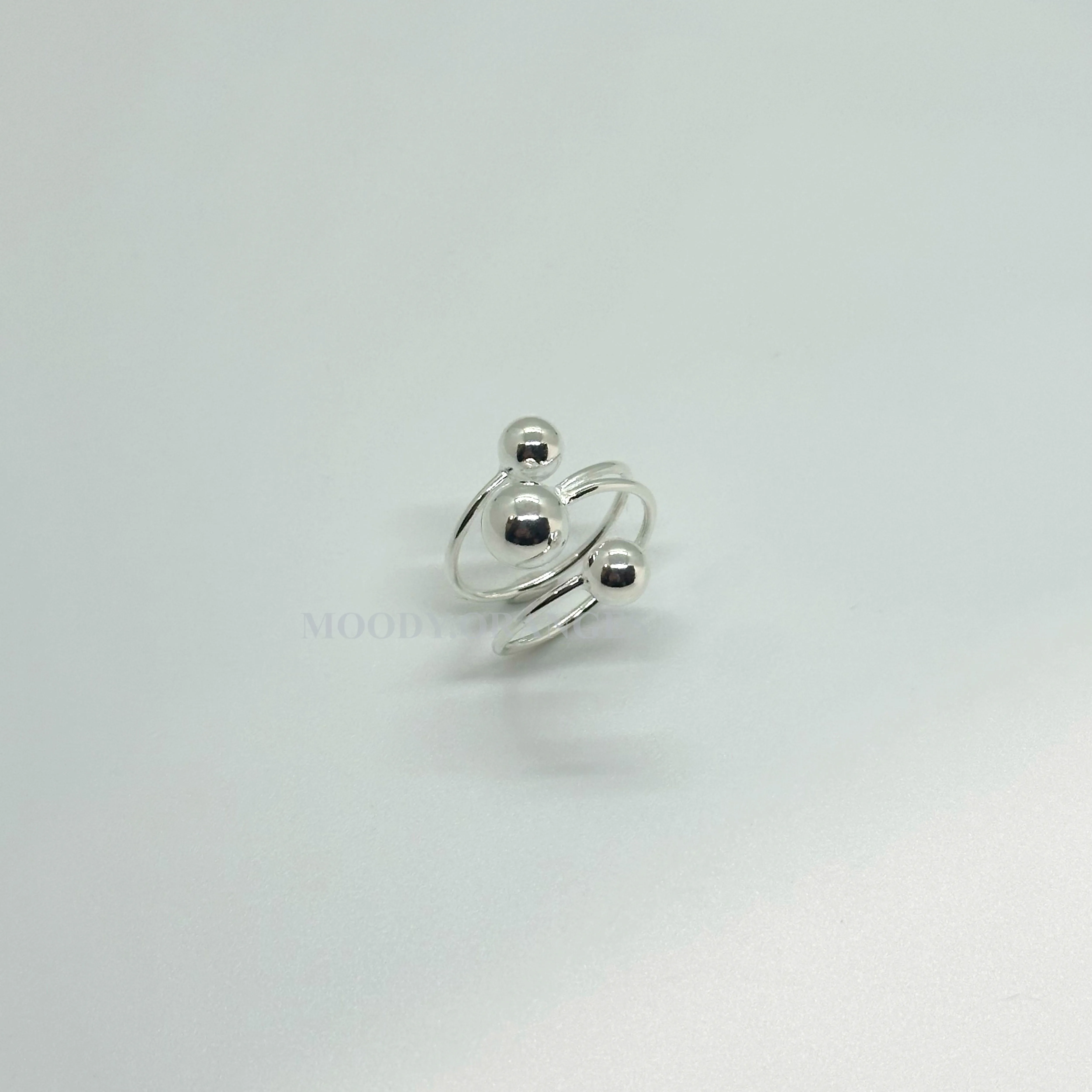 925 Silver - 3 Silver Balls Ring