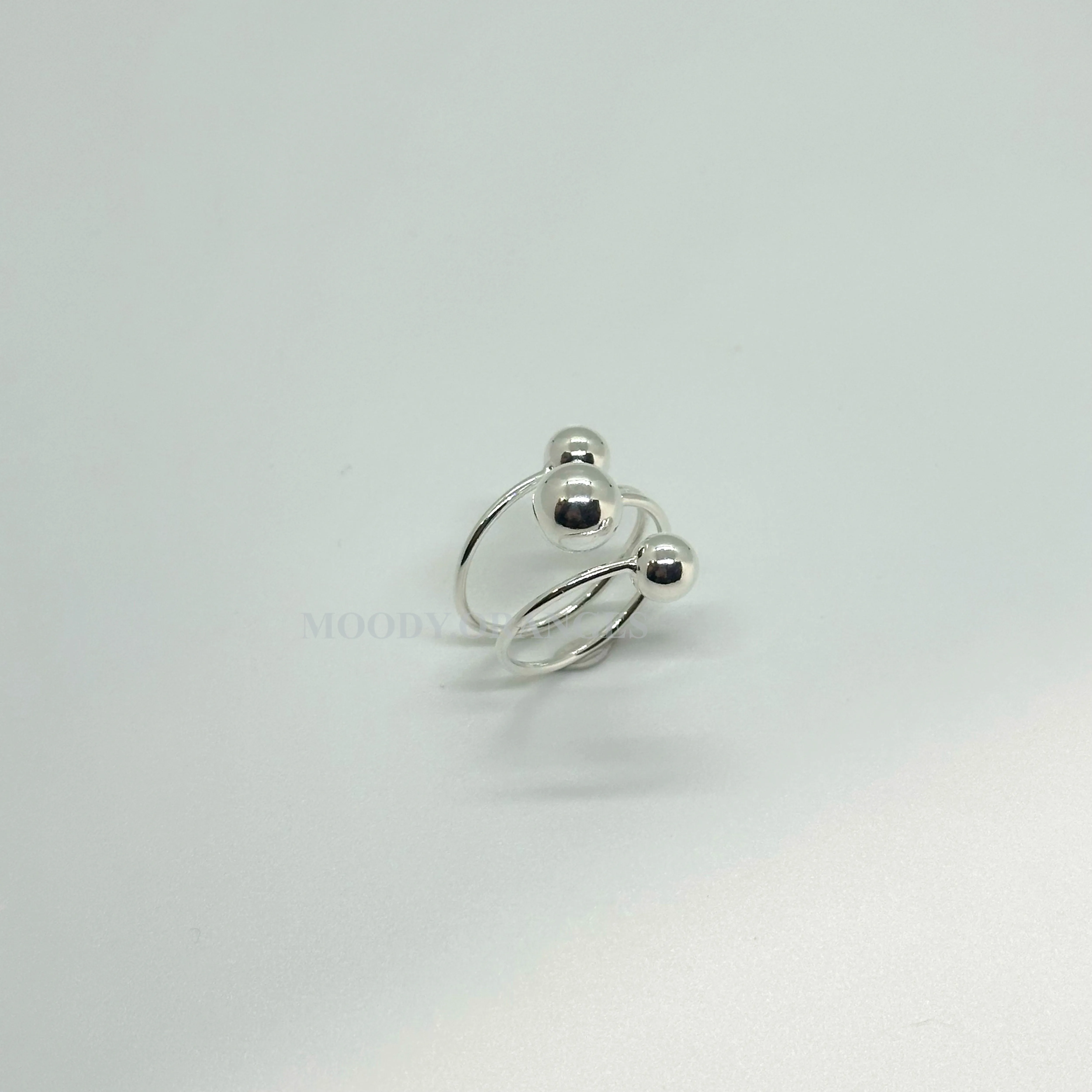 925 Silver - 3 Silver Balls Ring