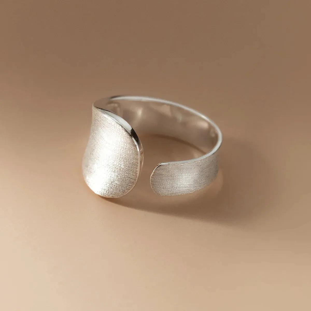 925 Sterling Silver Matte Finish Adjustable Rings For Wedding Engagement Luxury