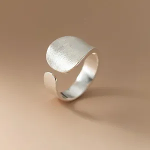 925 Sterling Silver Matte Finish Adjustable Rings For Wedding Engagement Luxury