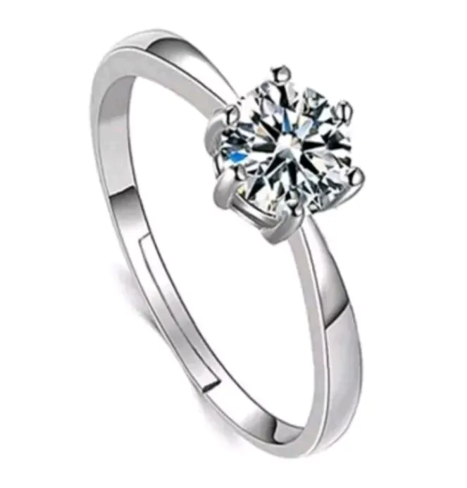 925 Sterling Silver Ring for Women Adjustable Beautiful Sparkling Crystal Stone