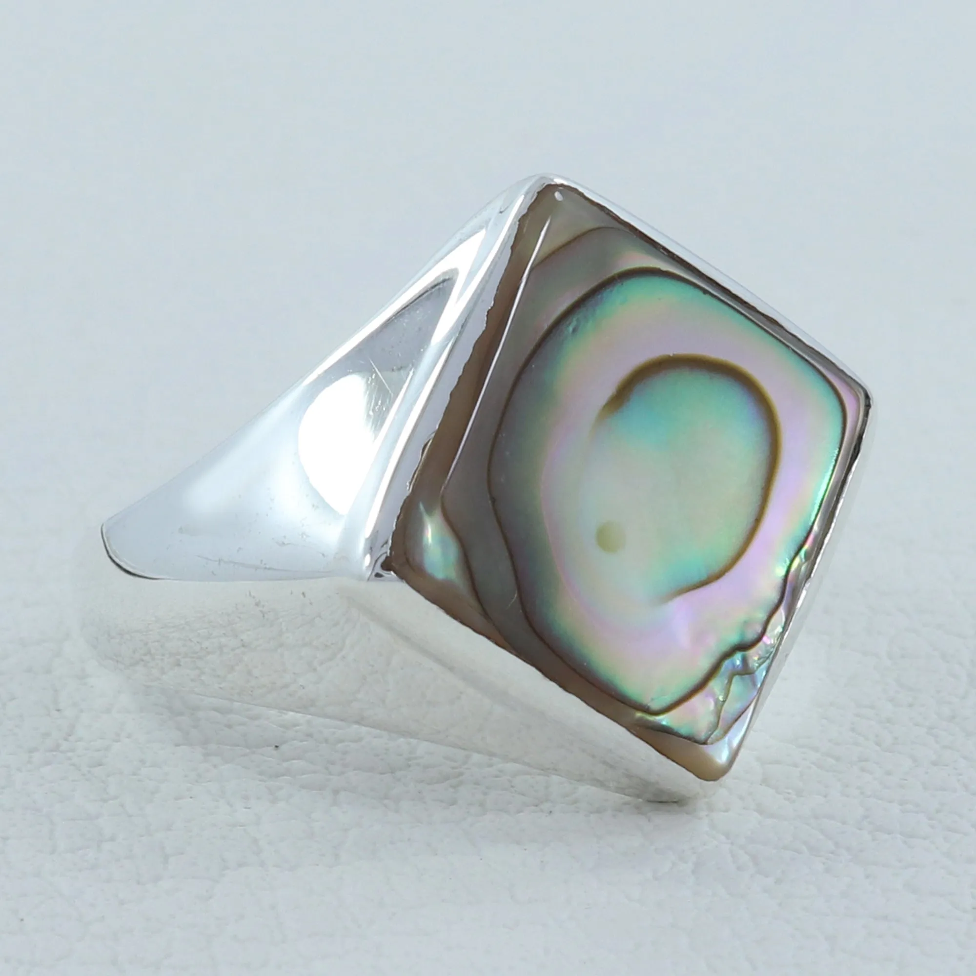 Abalone Shell Silver Ring