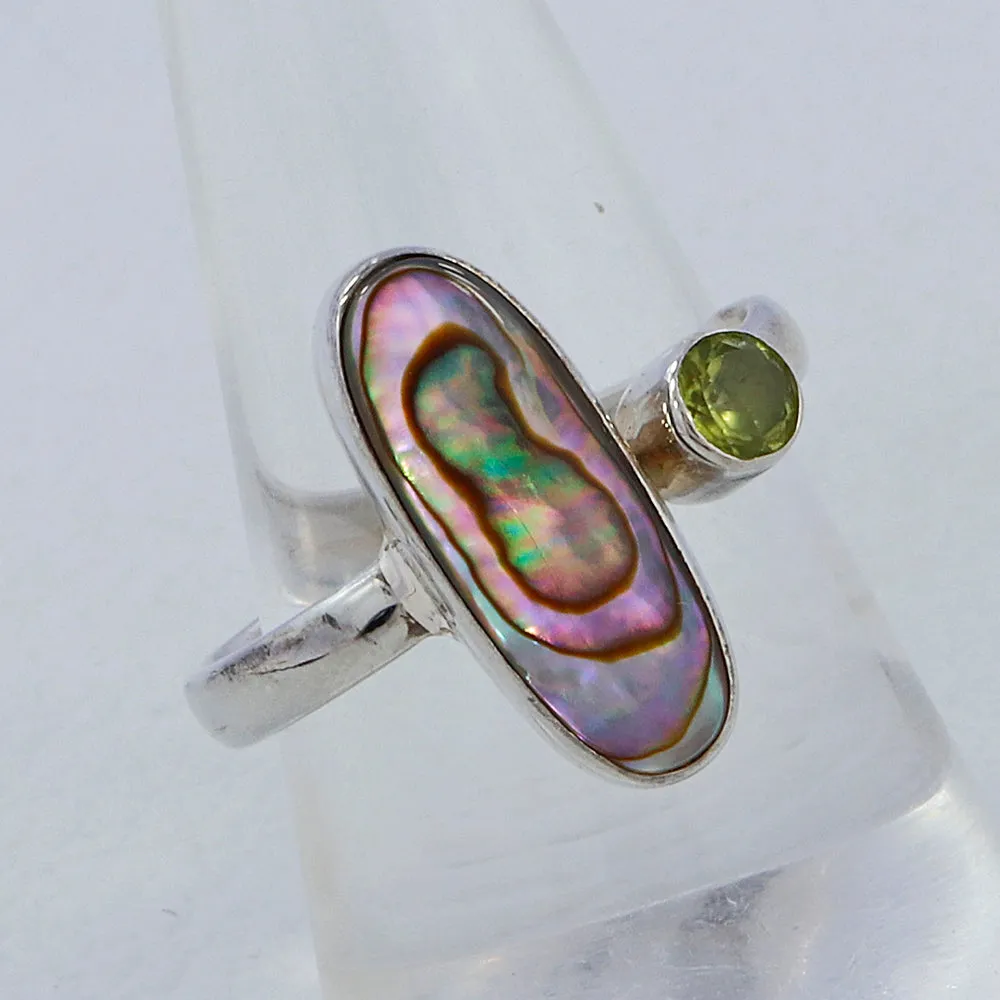 Abalone Shell Silver Ring