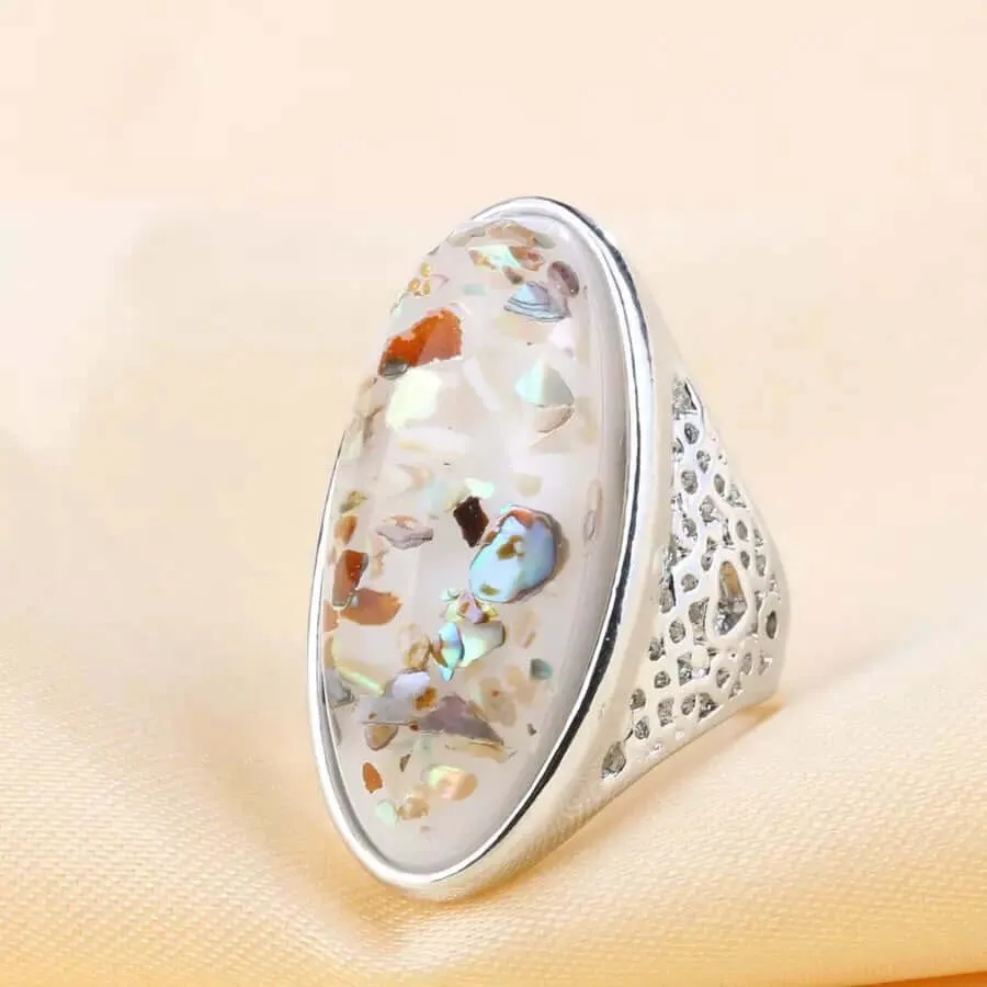 Abalone Shell Statement Ring
