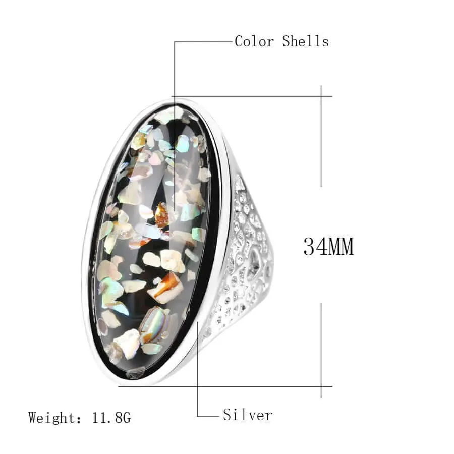 Abalone Shell Statement Ring