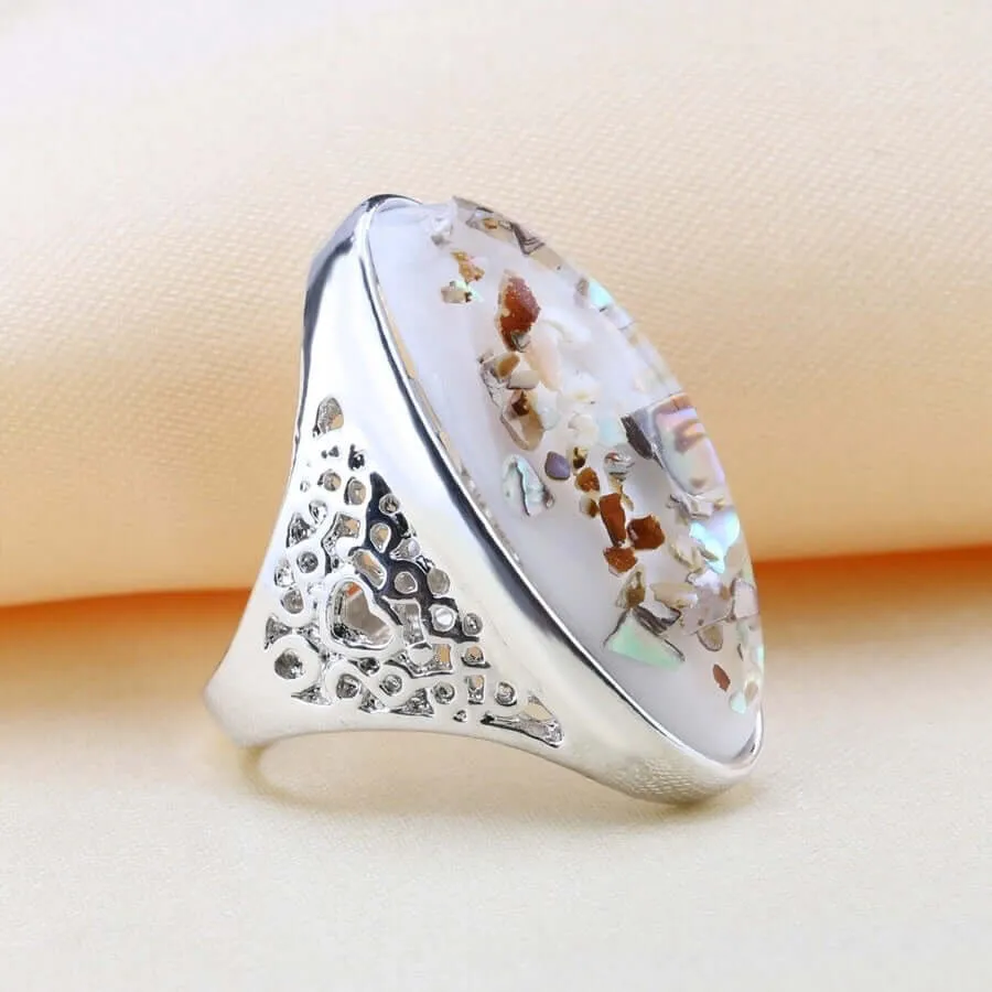 Abalone Shell Statement Ring