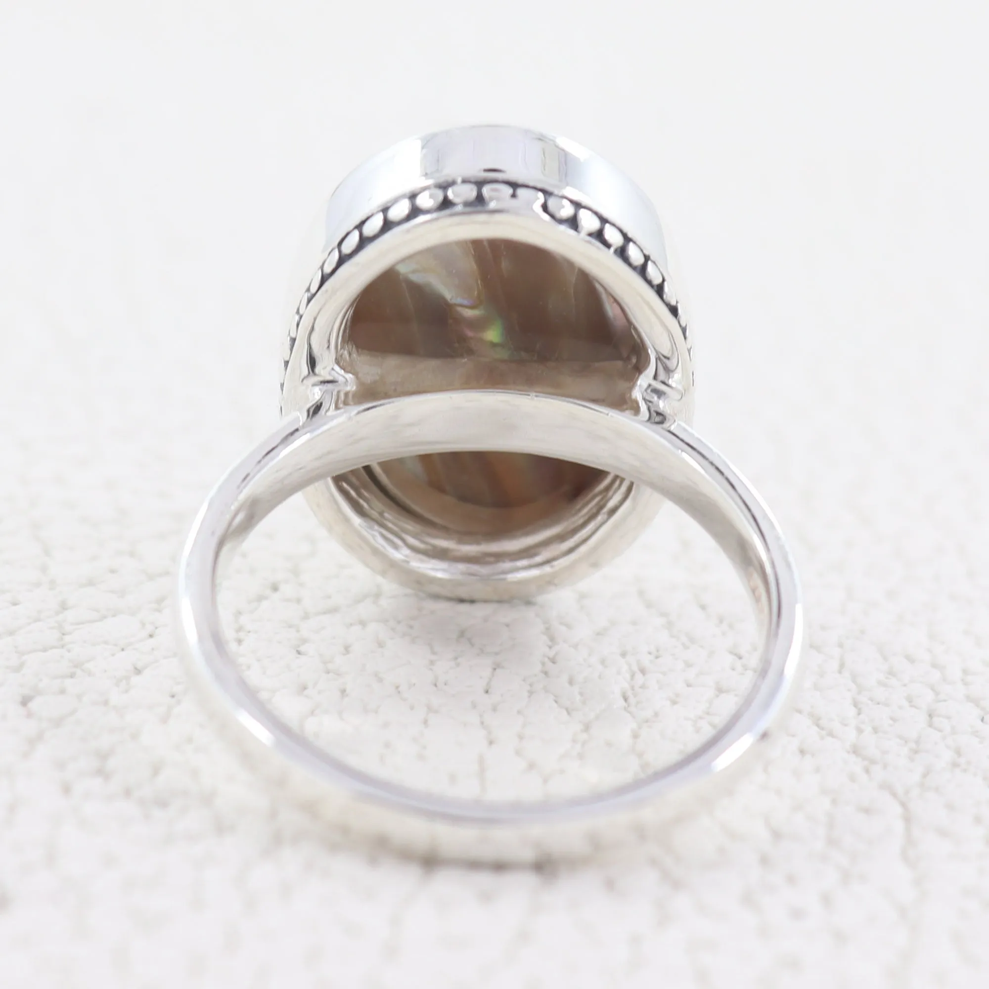 Abolone Shell Silver Ring