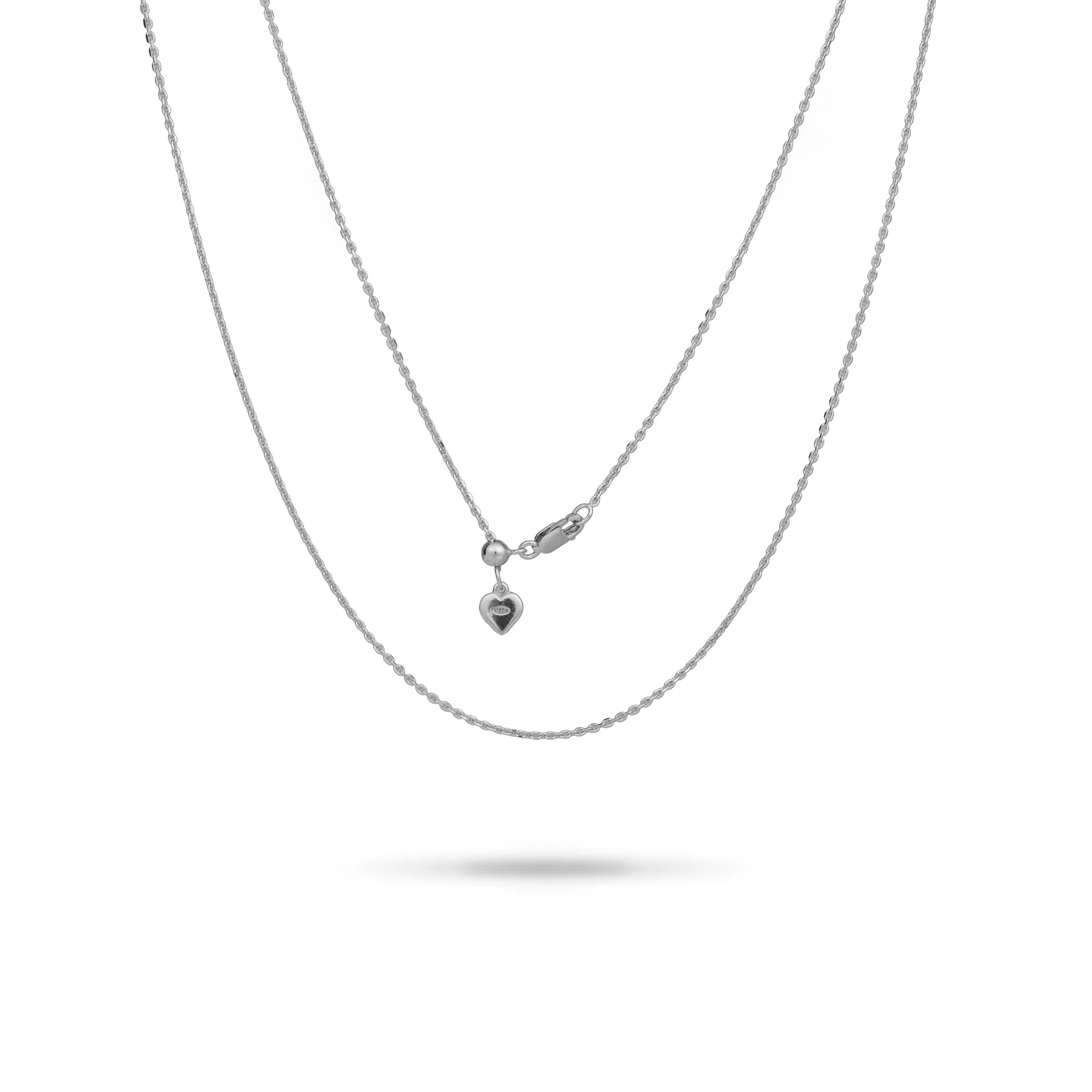 Adjustable 24" 1.0mm Cable Chain in Sterling Silver