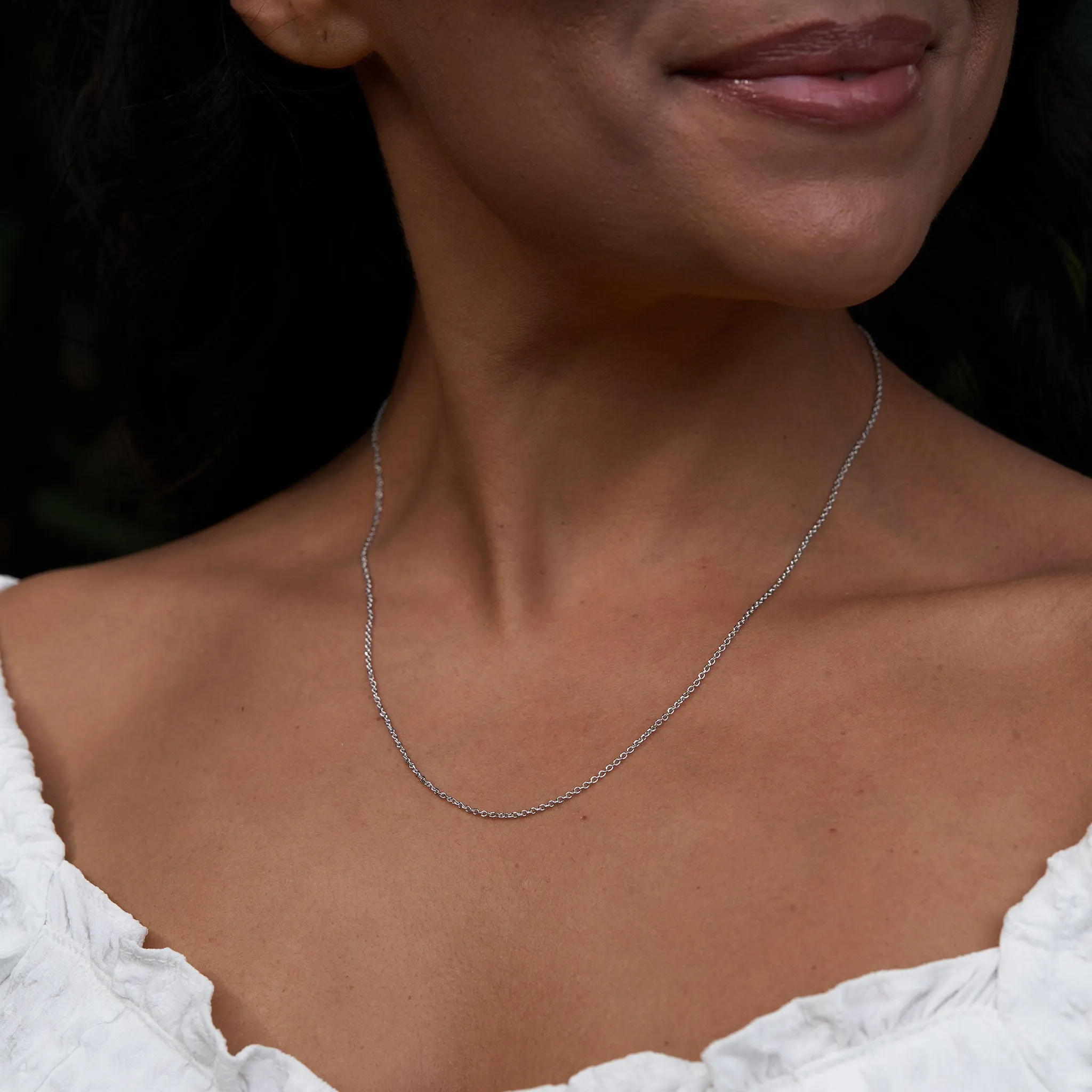 Adjustable 24" 1.0mm Cable Chain in Sterling Silver