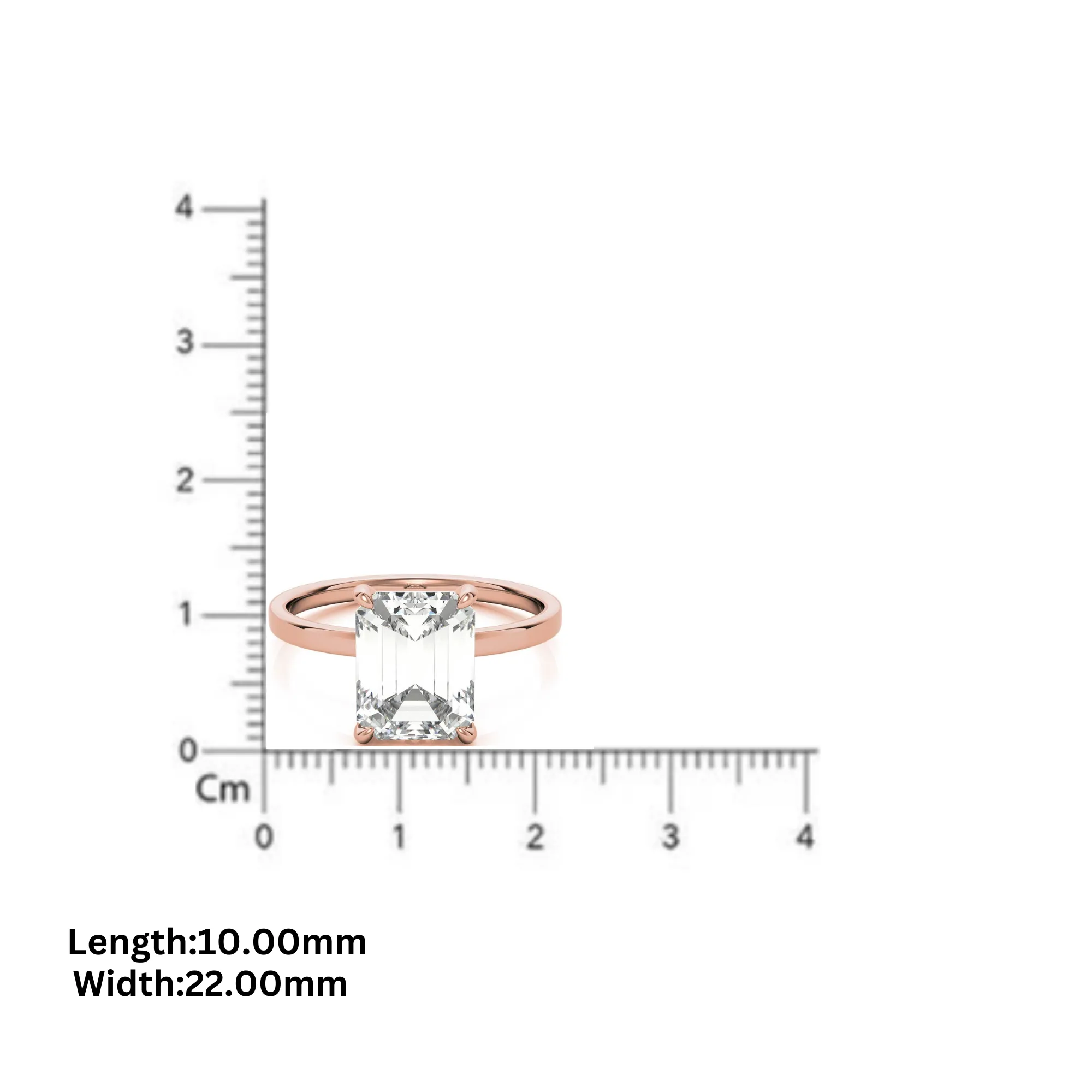 Adjustable  Elegant  Sterling Silver Yellow Gold Emerald-Cut Solitaire  Ring – Perfect for Engagements