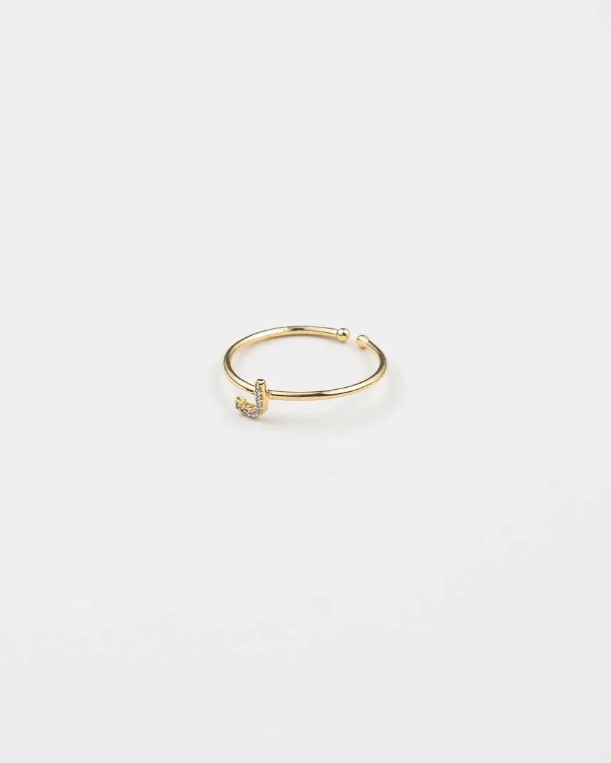 Adjustable Initial Gold Rings