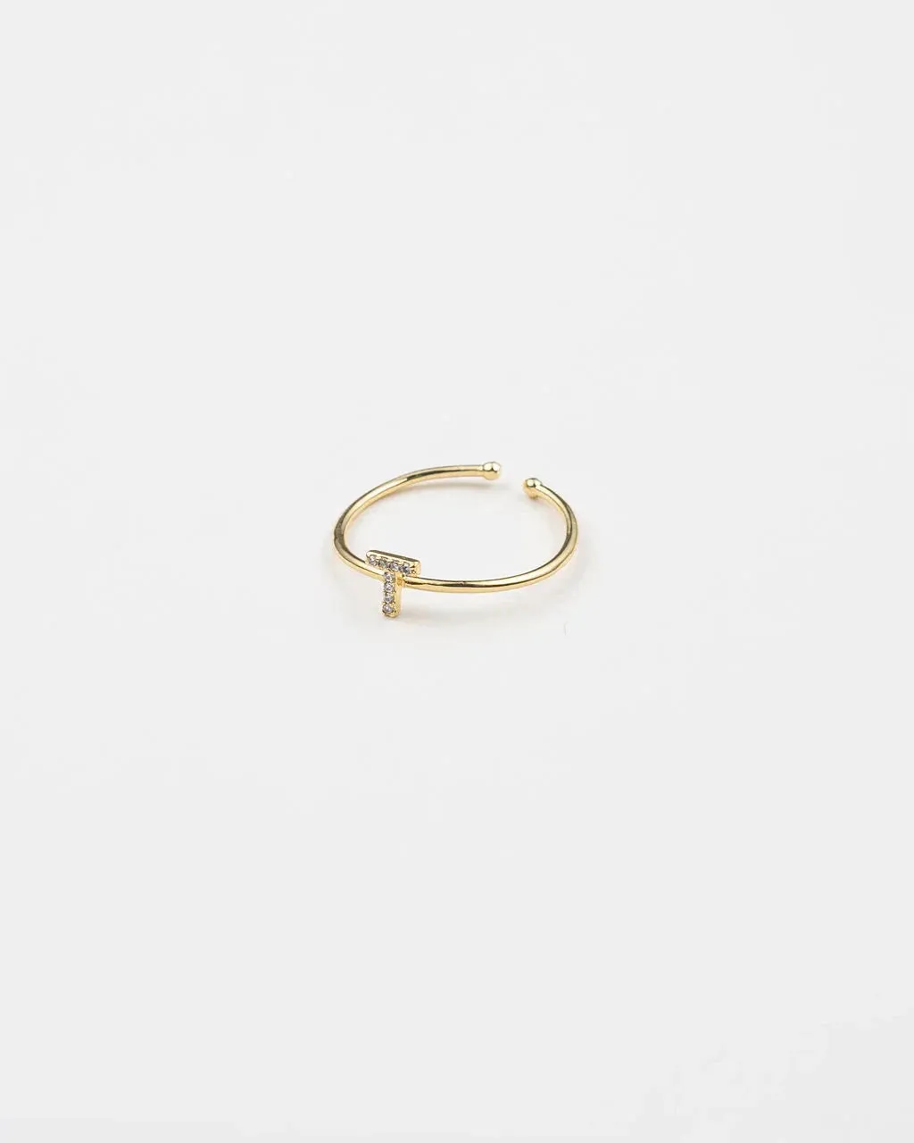 Adjustable Initial Gold Rings