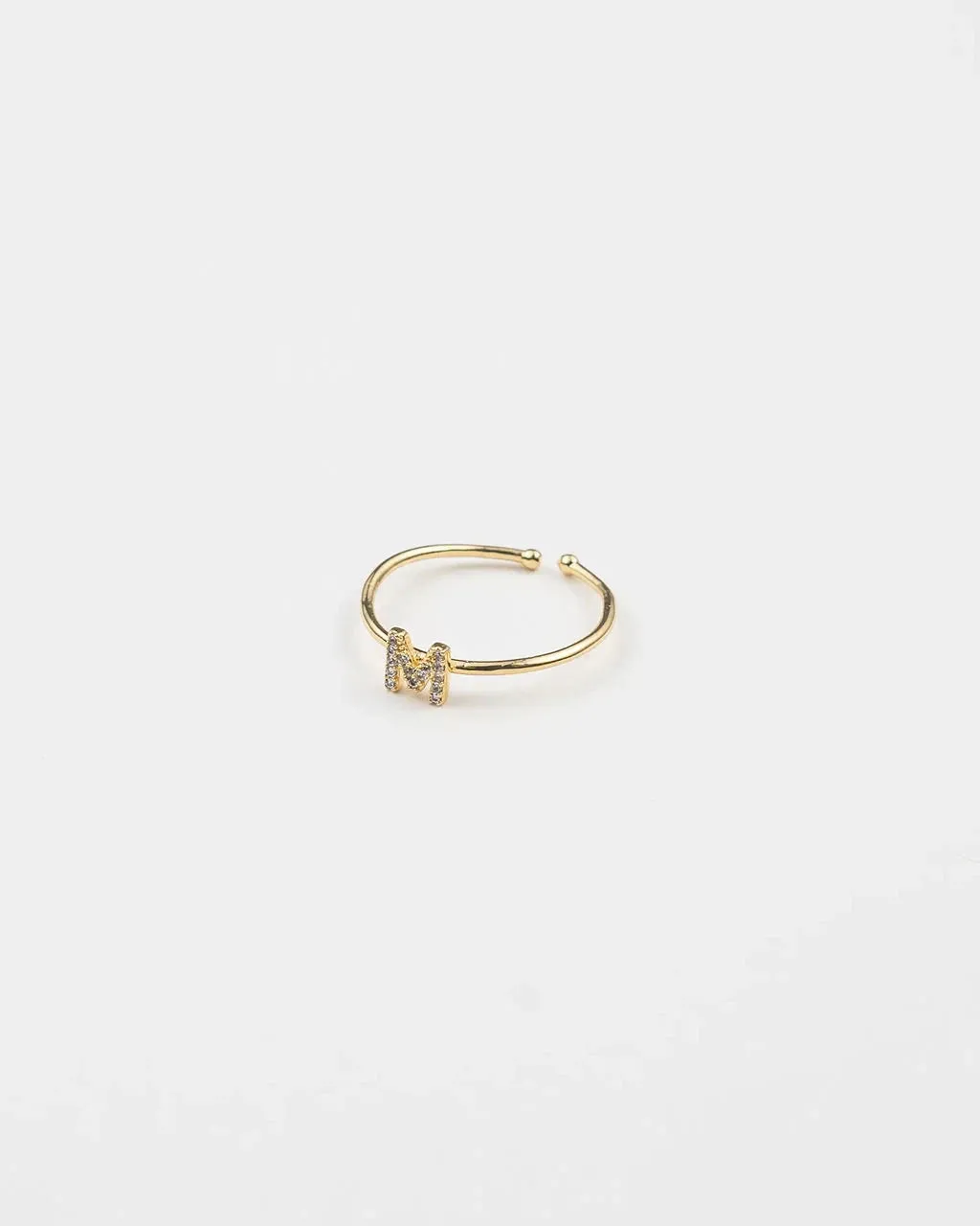 Adjustable Initial Gold Rings
