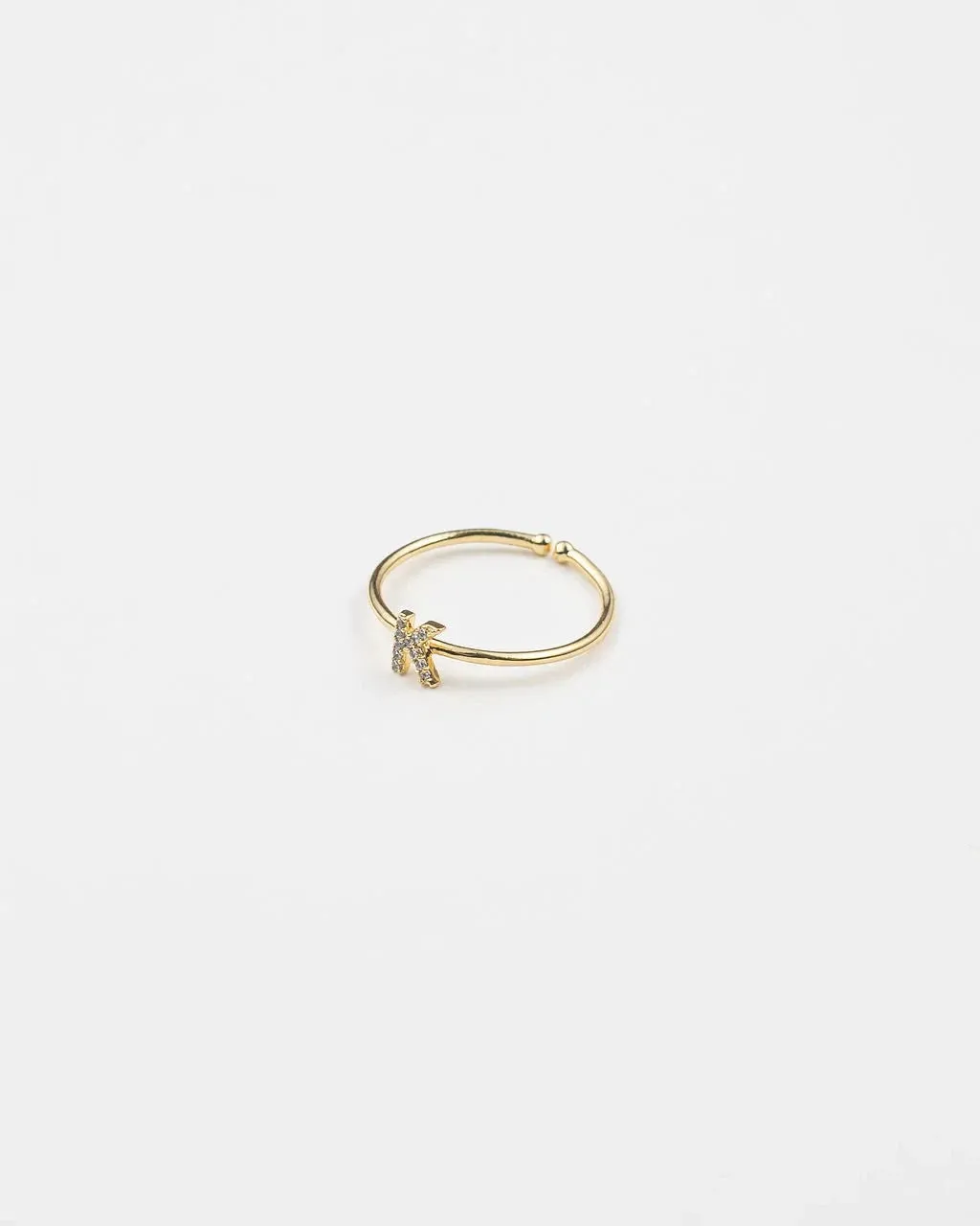 Adjustable Initial Gold Rings