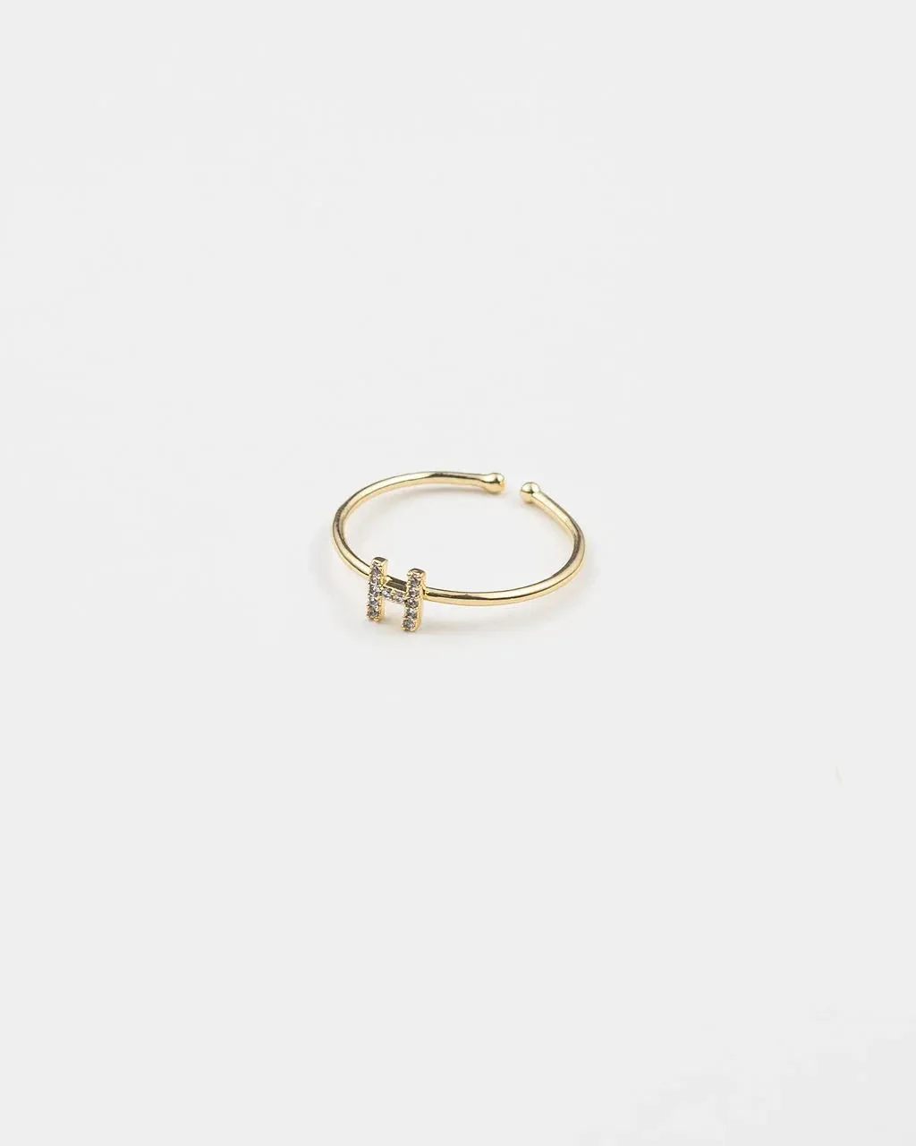 Adjustable Initial Gold Rings