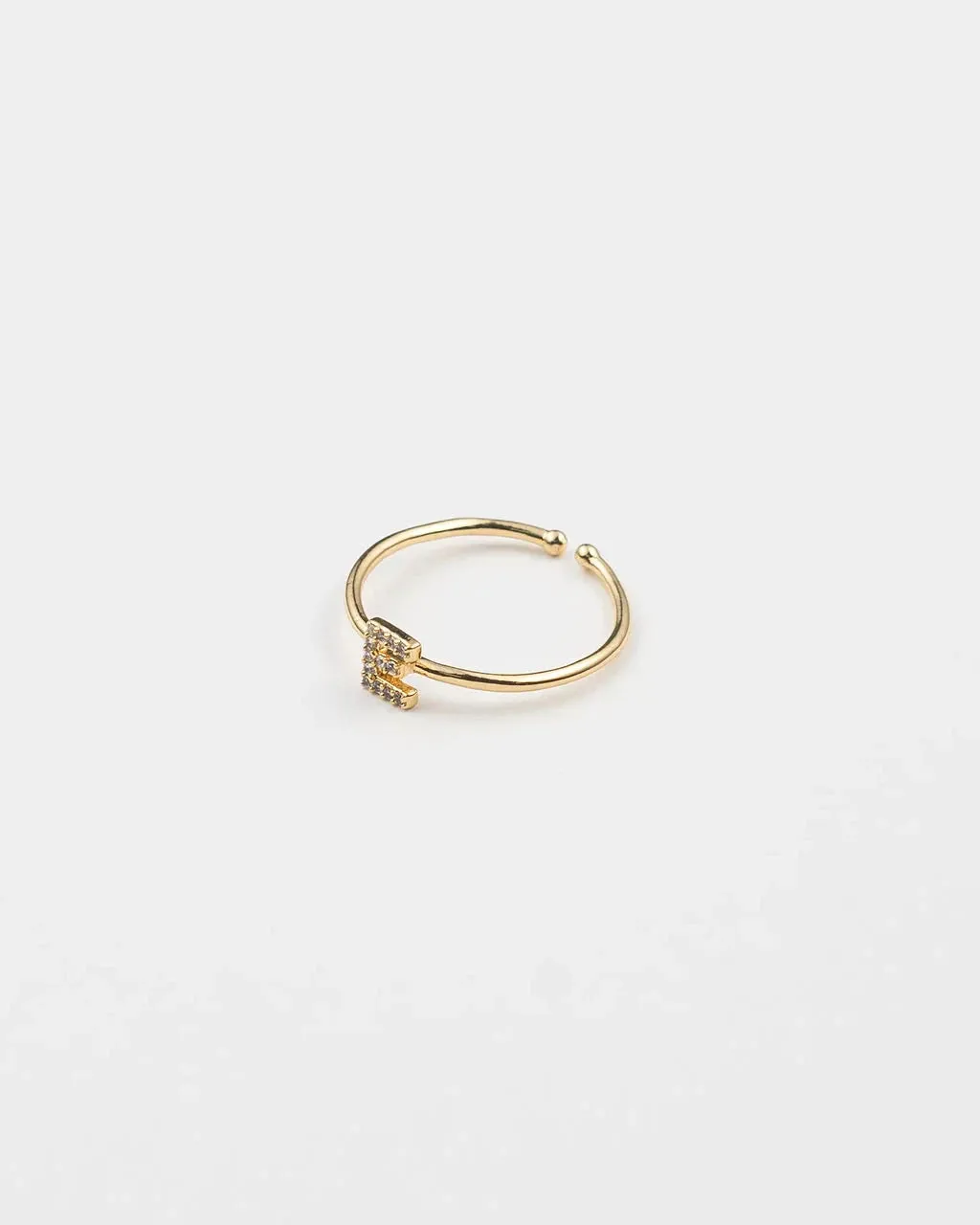 Adjustable Initial Gold Rings