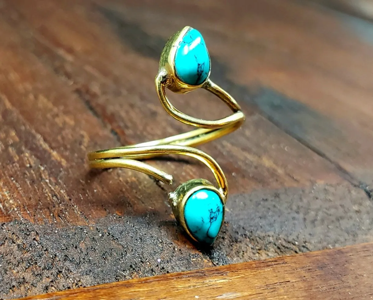 Adjustable Turquoise Vortex Ring