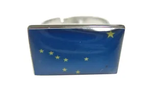 Alaska State Flag Adjustable Size Fashion Ring