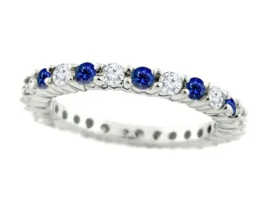 alternating diamond & gemstone eternity band