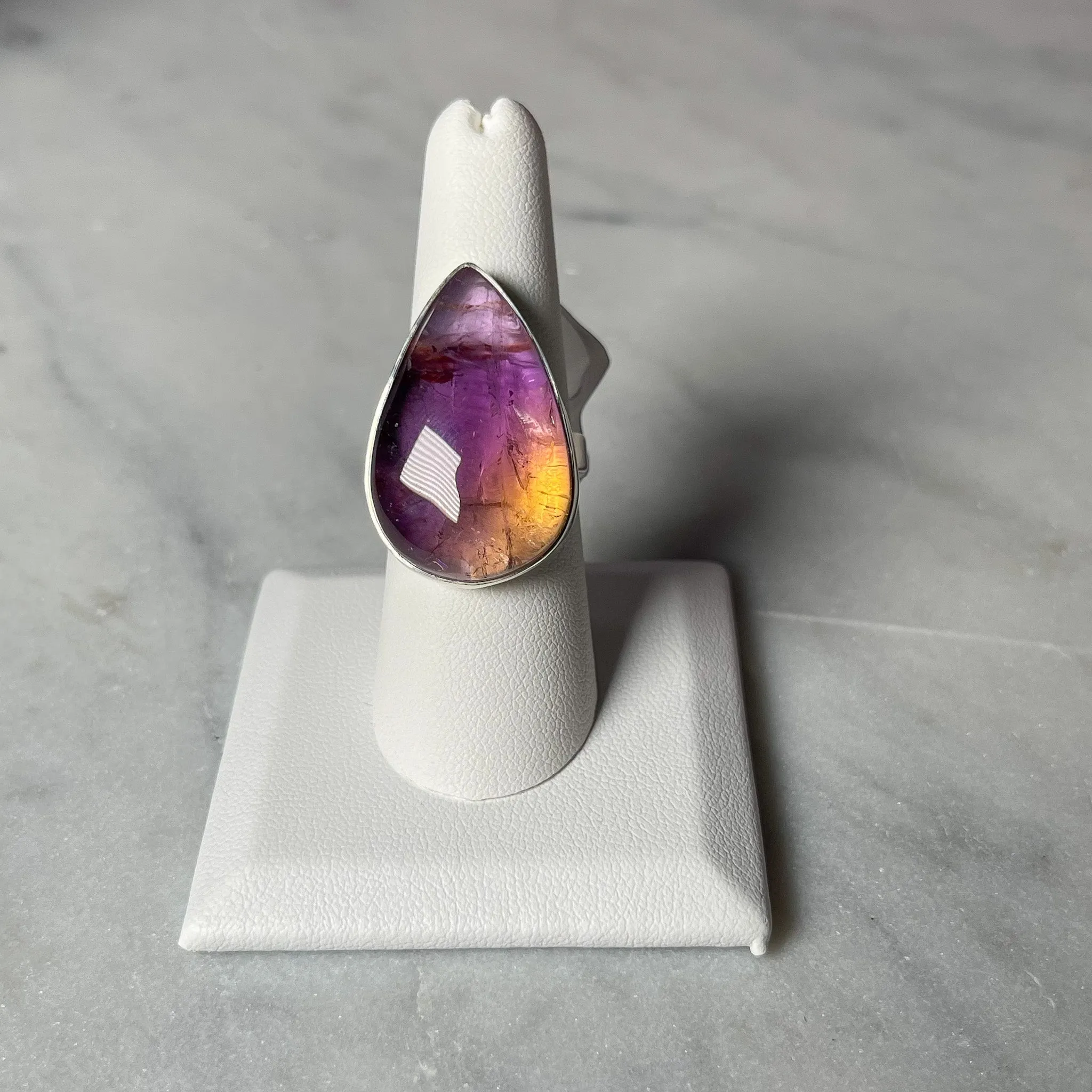 Ametrine Sterling Silver Adjustable Rings 54D