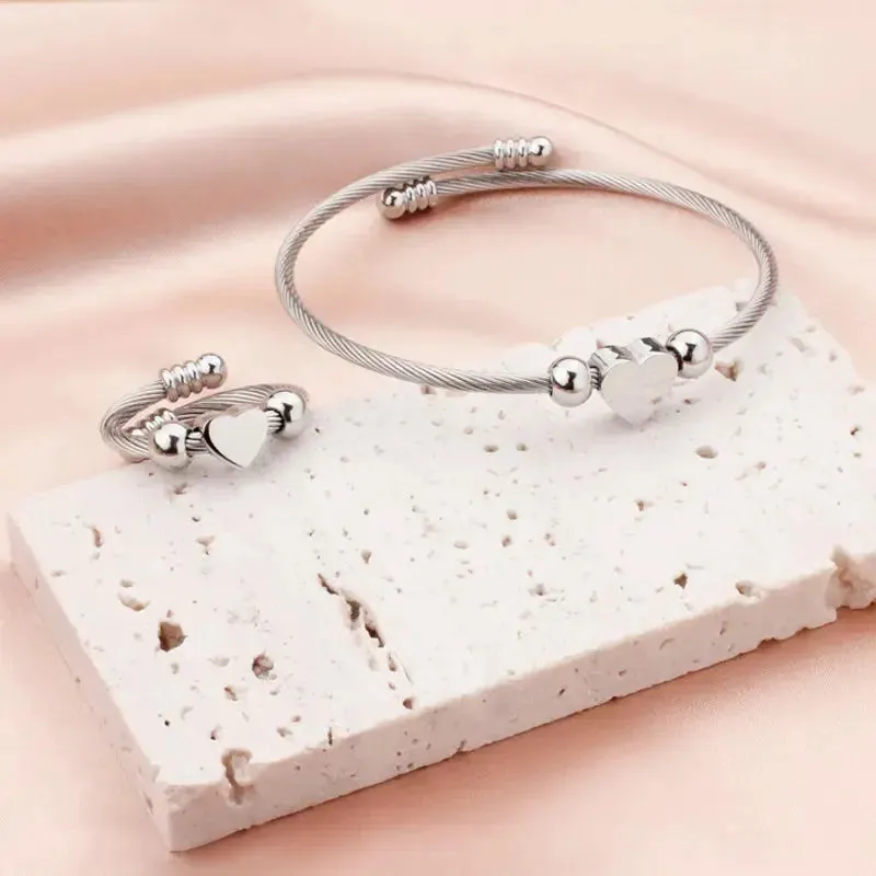 Amore Stainless Steel Adjustable Ring